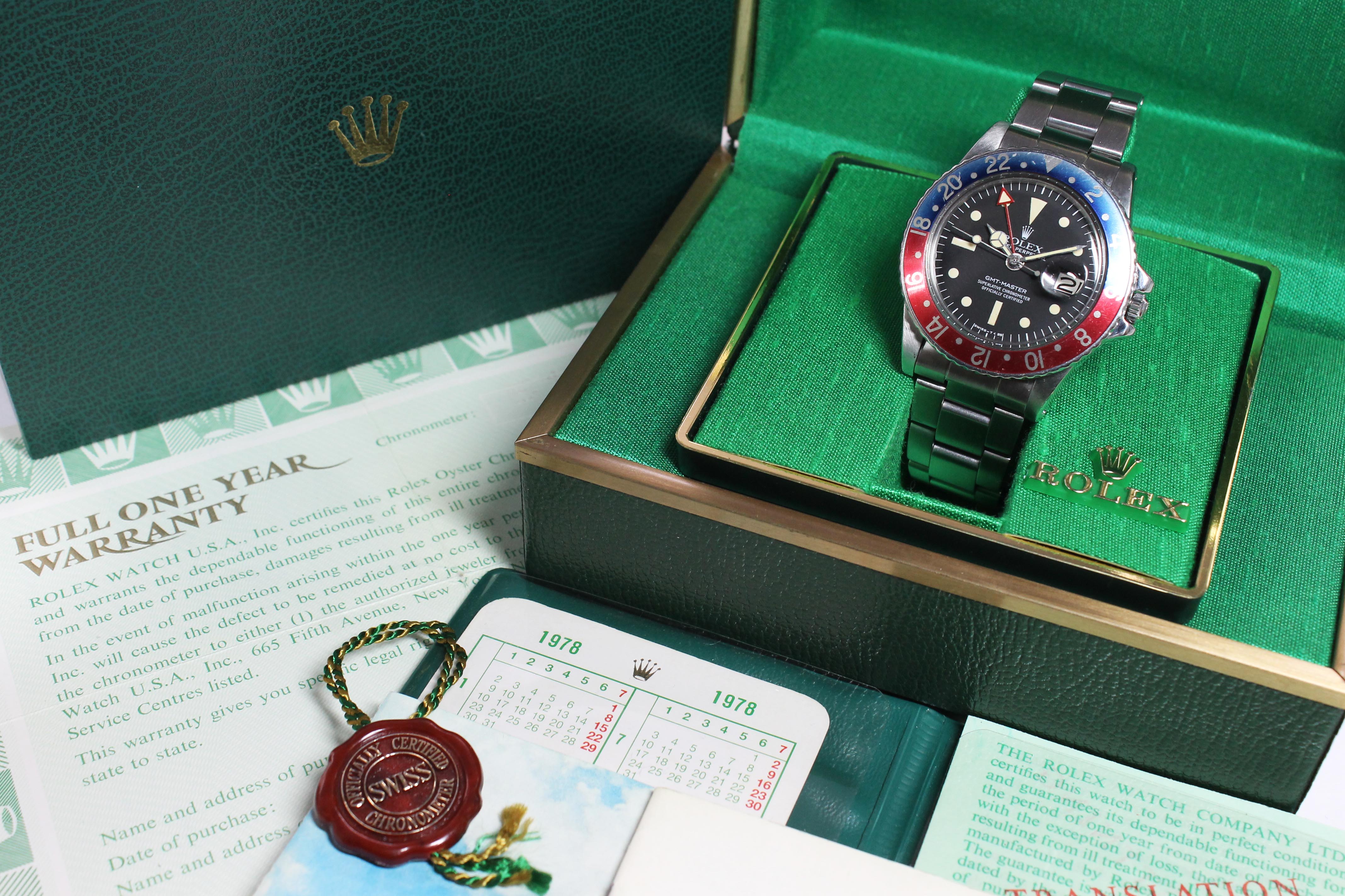 Rolex GMT Master Radial Ref. 1675 Year 1978 (Full Set)