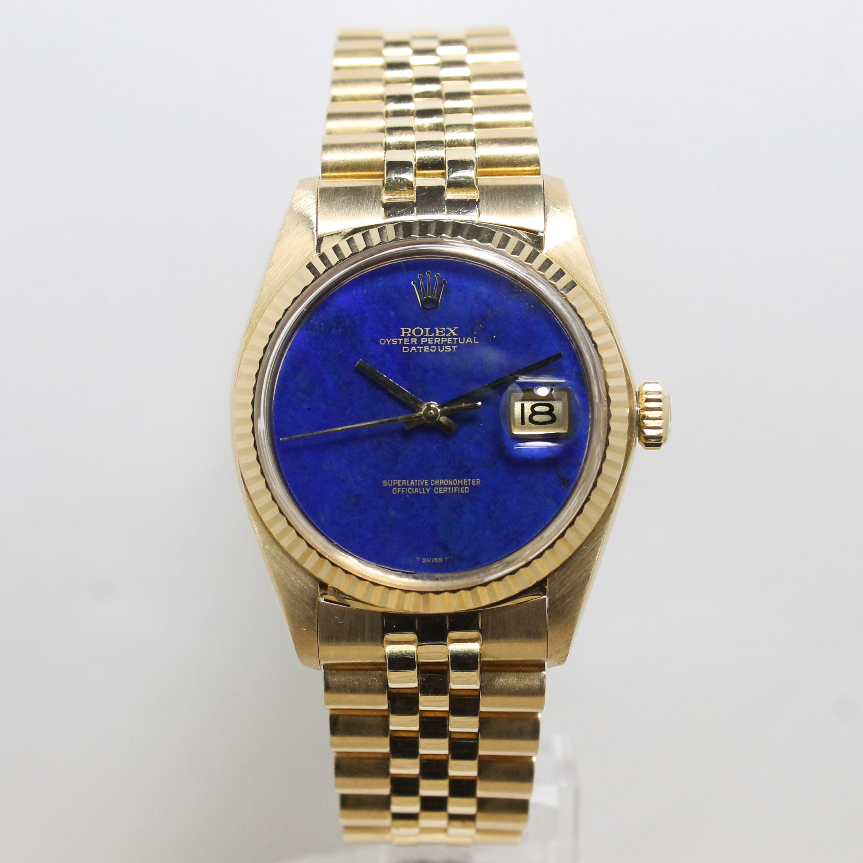 1976 Rolex Datejust Yellow Gold Rare Lapis Dial Ref. 1601