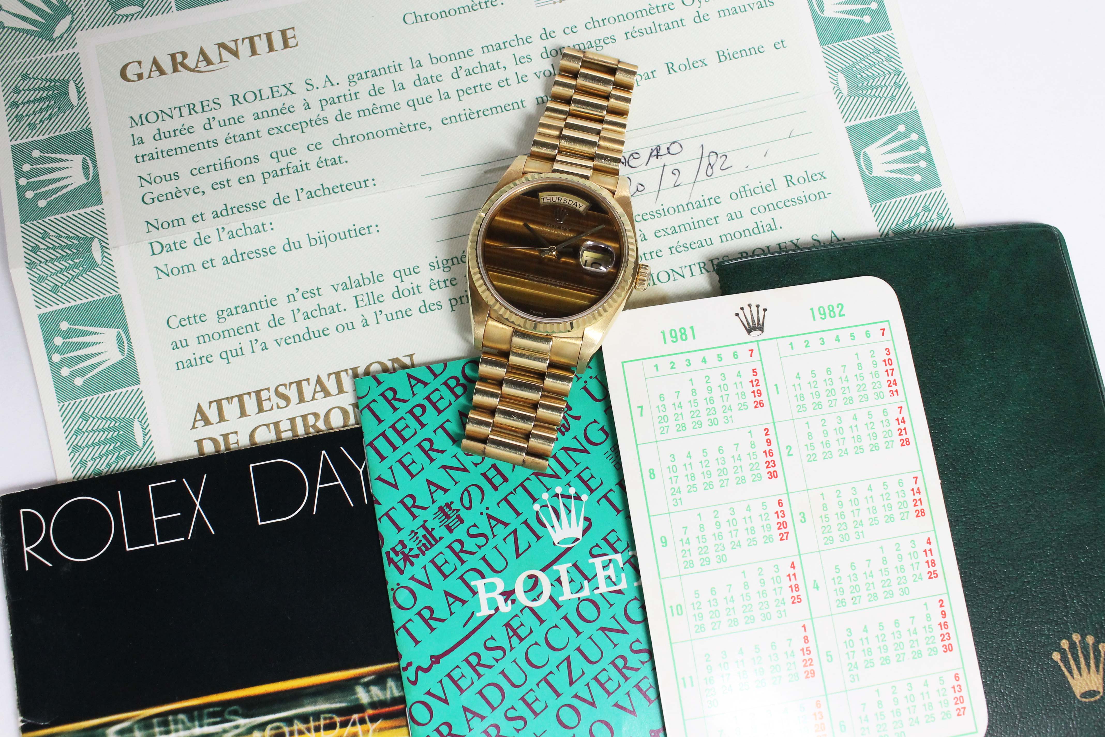 1980 Rolex Day Date Tiger's Eye Ref. 18038 (with Papers)