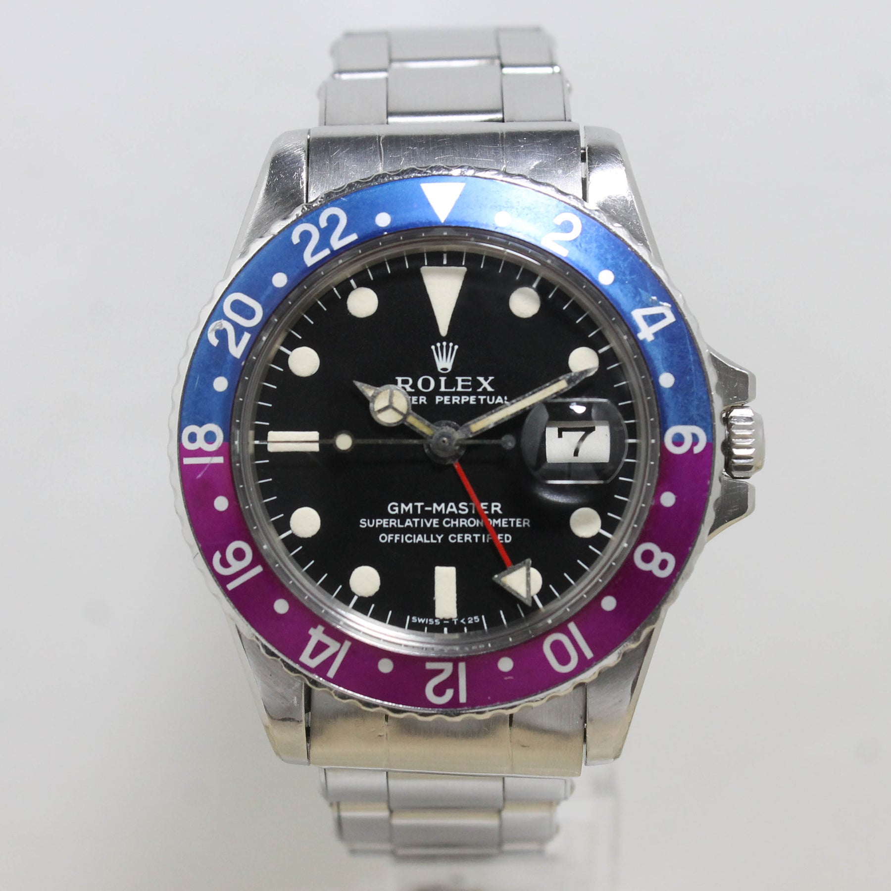 1968 Rolex GMT Master MK1 Unpolished Fuchsia Bezel Ref. 1675