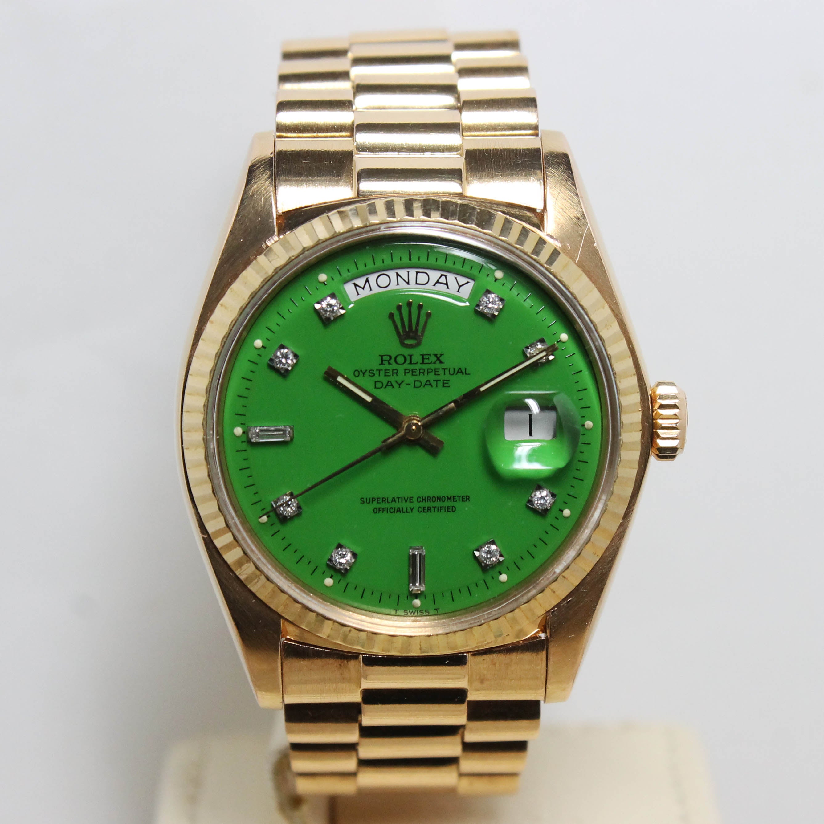 1973 Rolex Day Date Stella Green Diamond Dial Ref. 1803