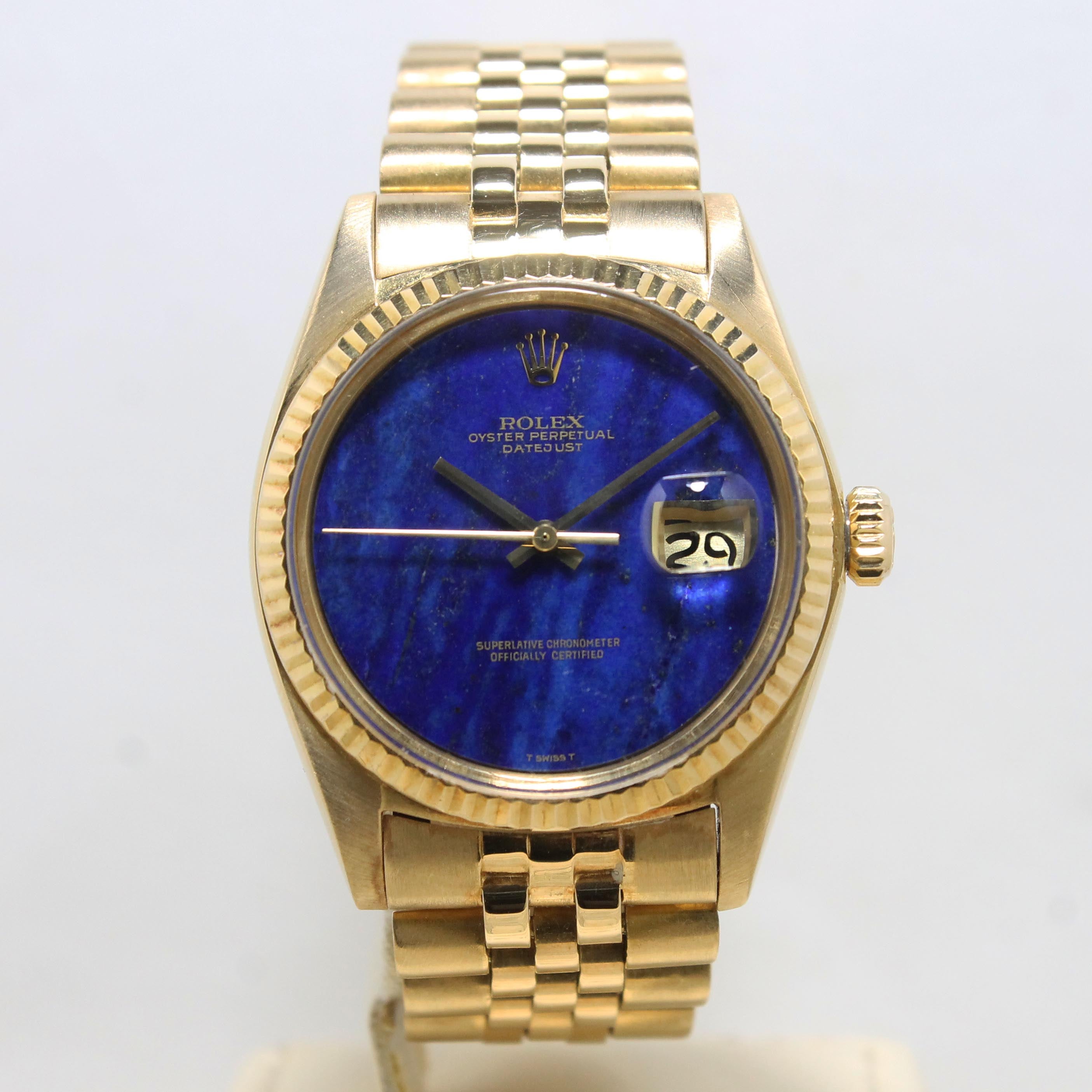 1974 Rolex Datejust 18K Rare Lapis Dial Ref. 1601