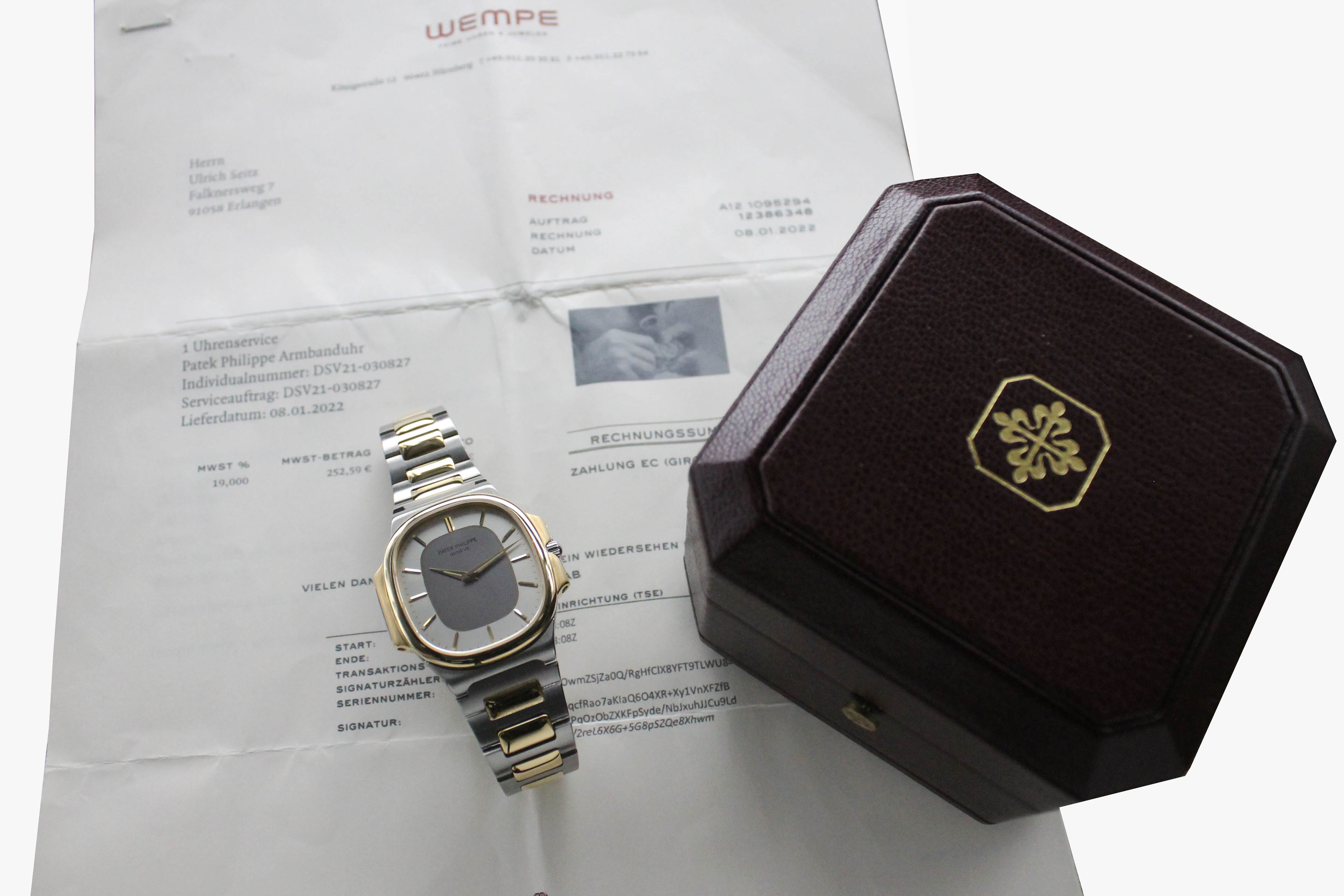 1980's Patek Philippe Nautillipse St/G Ref. 3770  (with Box and Service Papers)