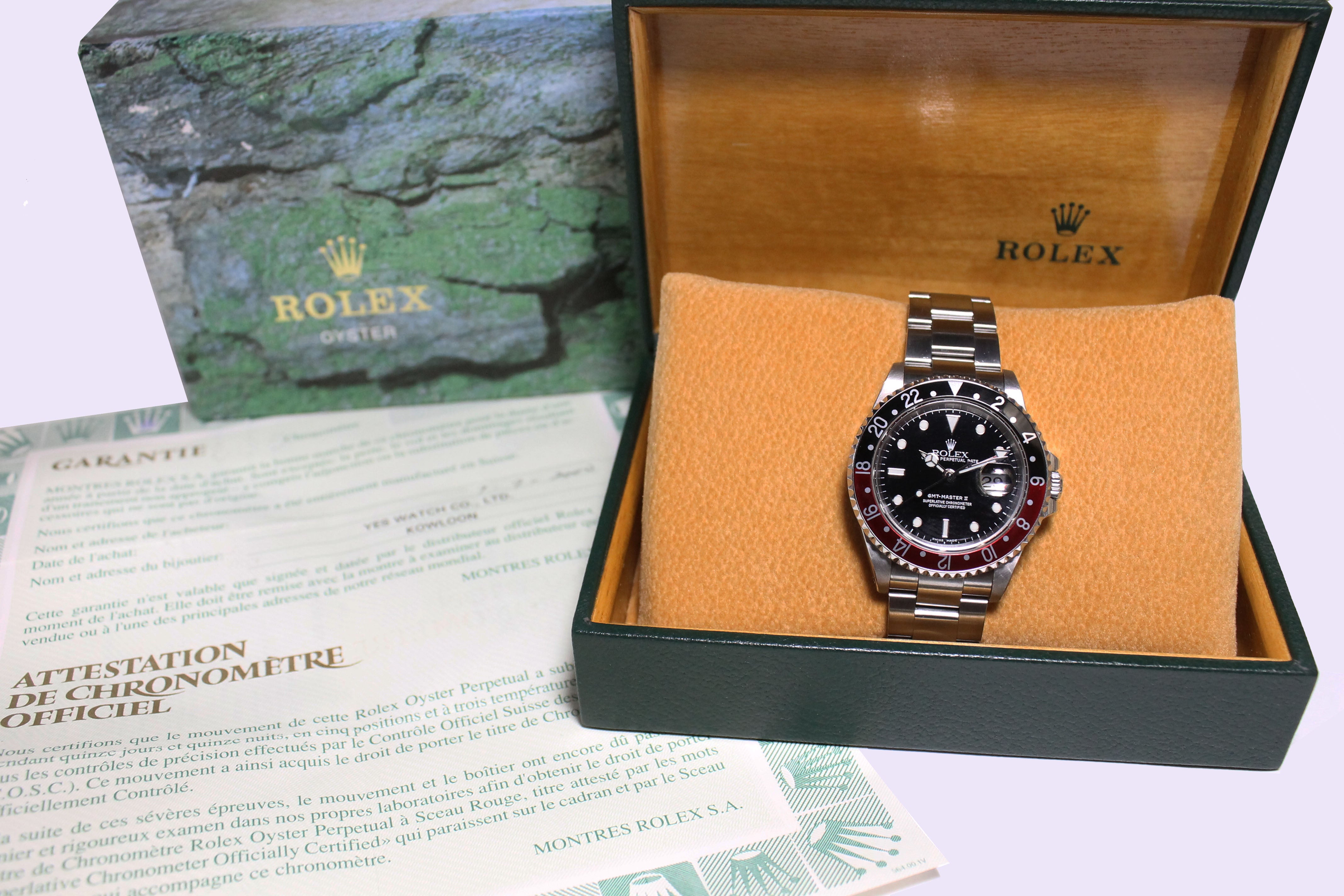 1999 Rolex GMT Master II Coke Ref. 16710 (Full Set)