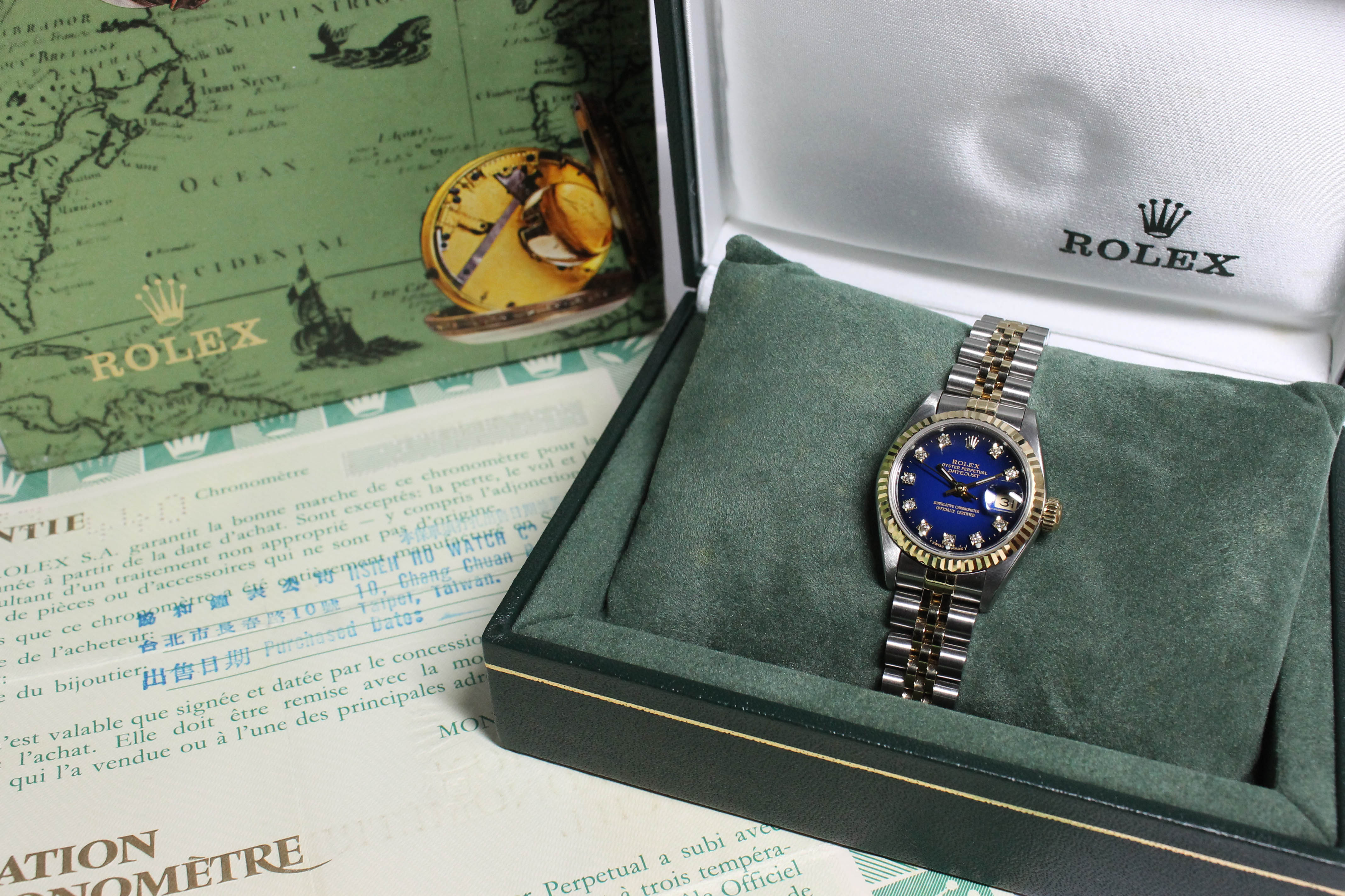 Rolex Datejust Ladies St/G Vignette Diamond Dial Ref. 69173 Year 1989 (Full Set)