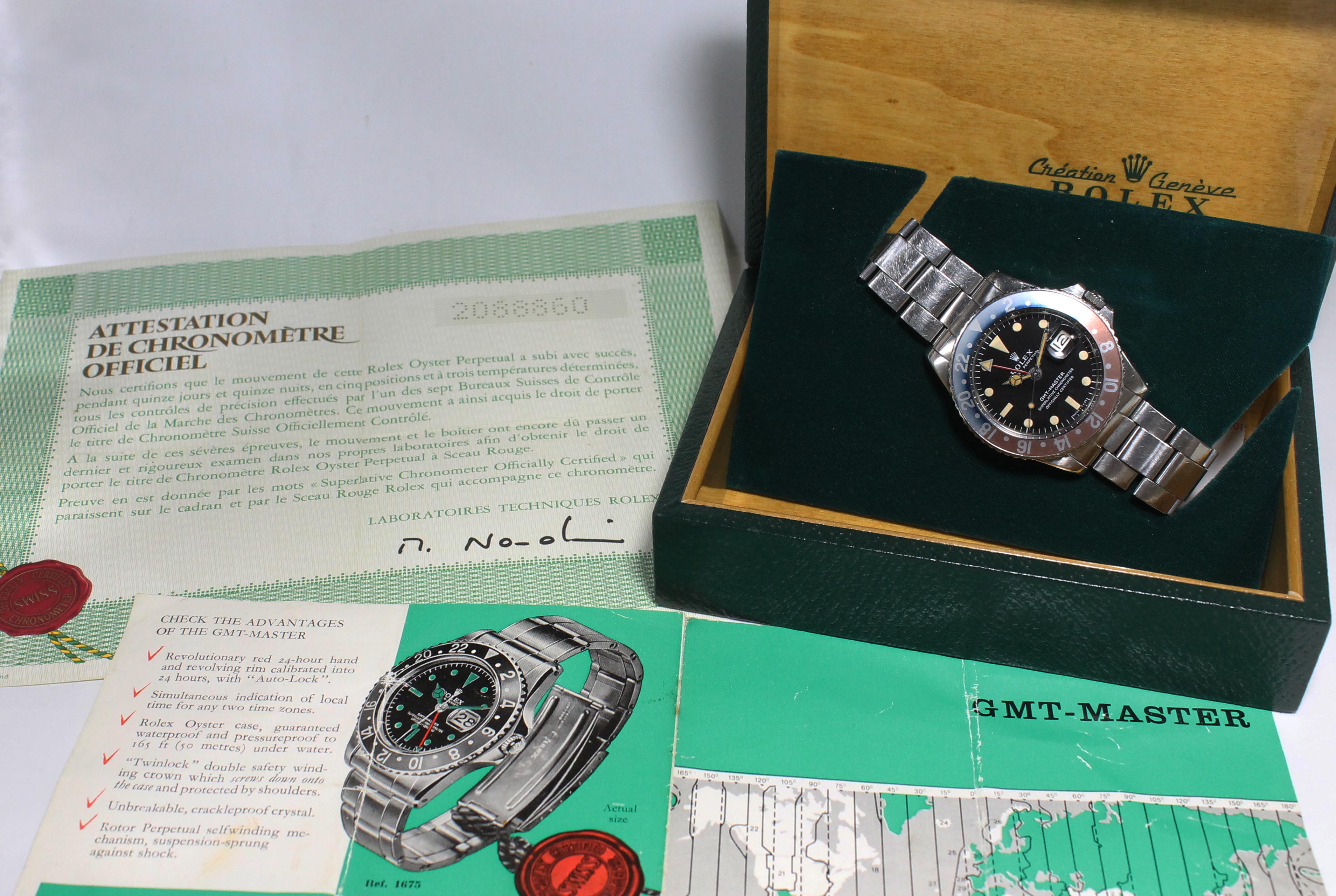 1969 Rolex GMT Master MK1 Ref. 1675 (with Box & Papers)