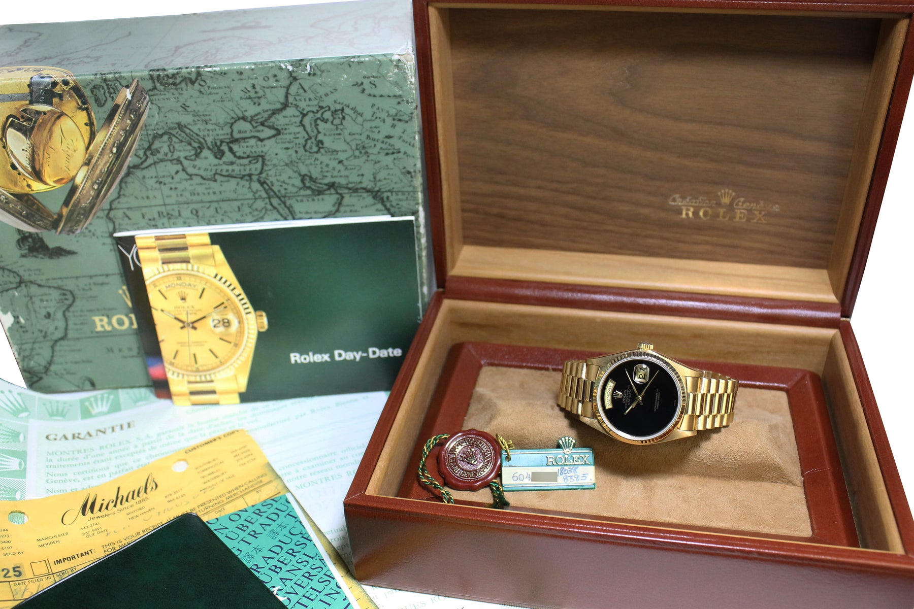 1979 Rolex Day Date Onyx Ref. 18038 (Full Set)