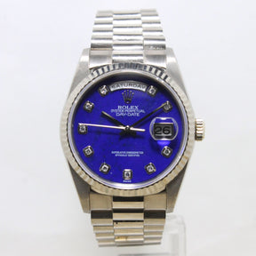 1991 Rolex Day Date WG Blue Lapis Diamond Dial 'The Iceberg' Ref. 18239 (with Certificate)