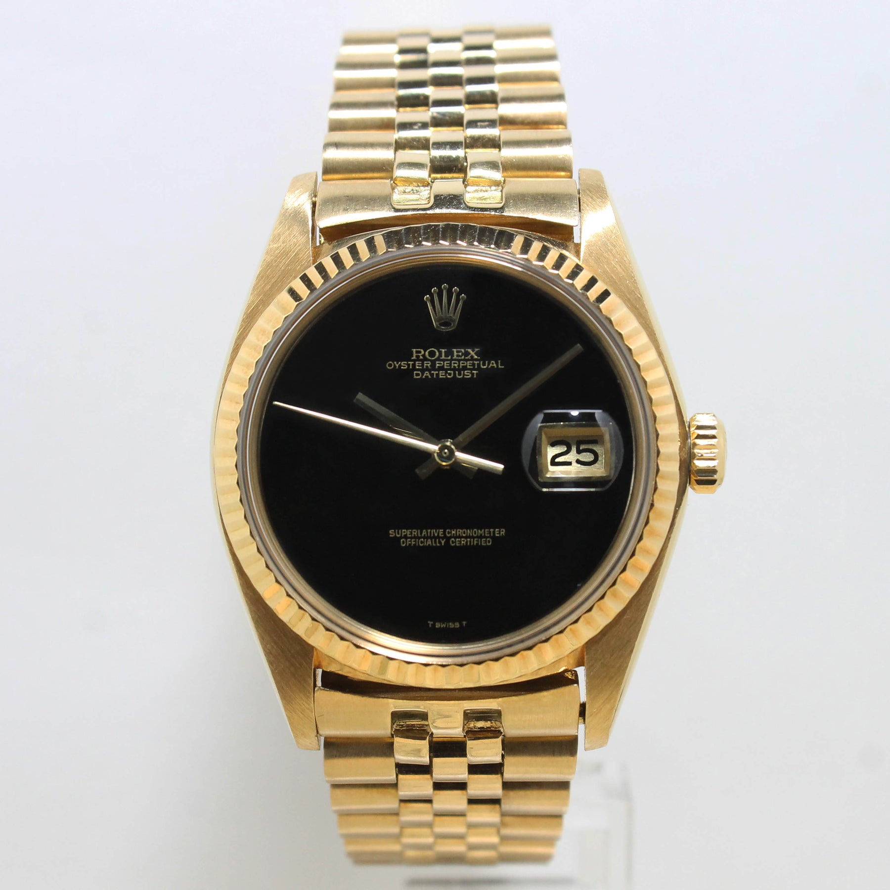 1975 Rolex Datejust 18K Onyx Dial Ref. 1601