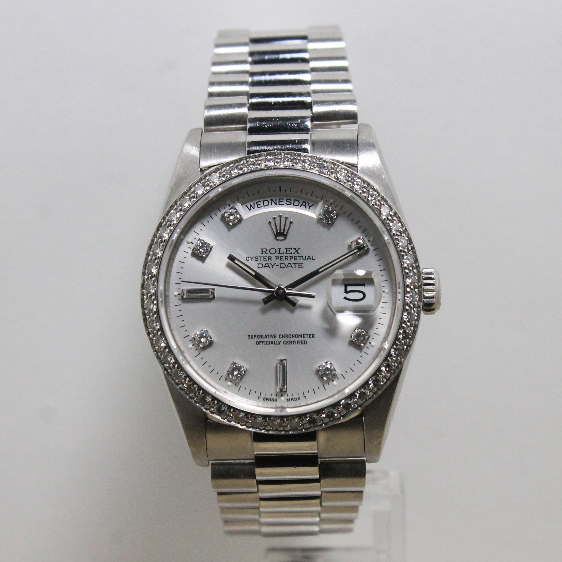 1989 Rolex Day Date Platinum Jumbo Diamond Dial Ref. 18346