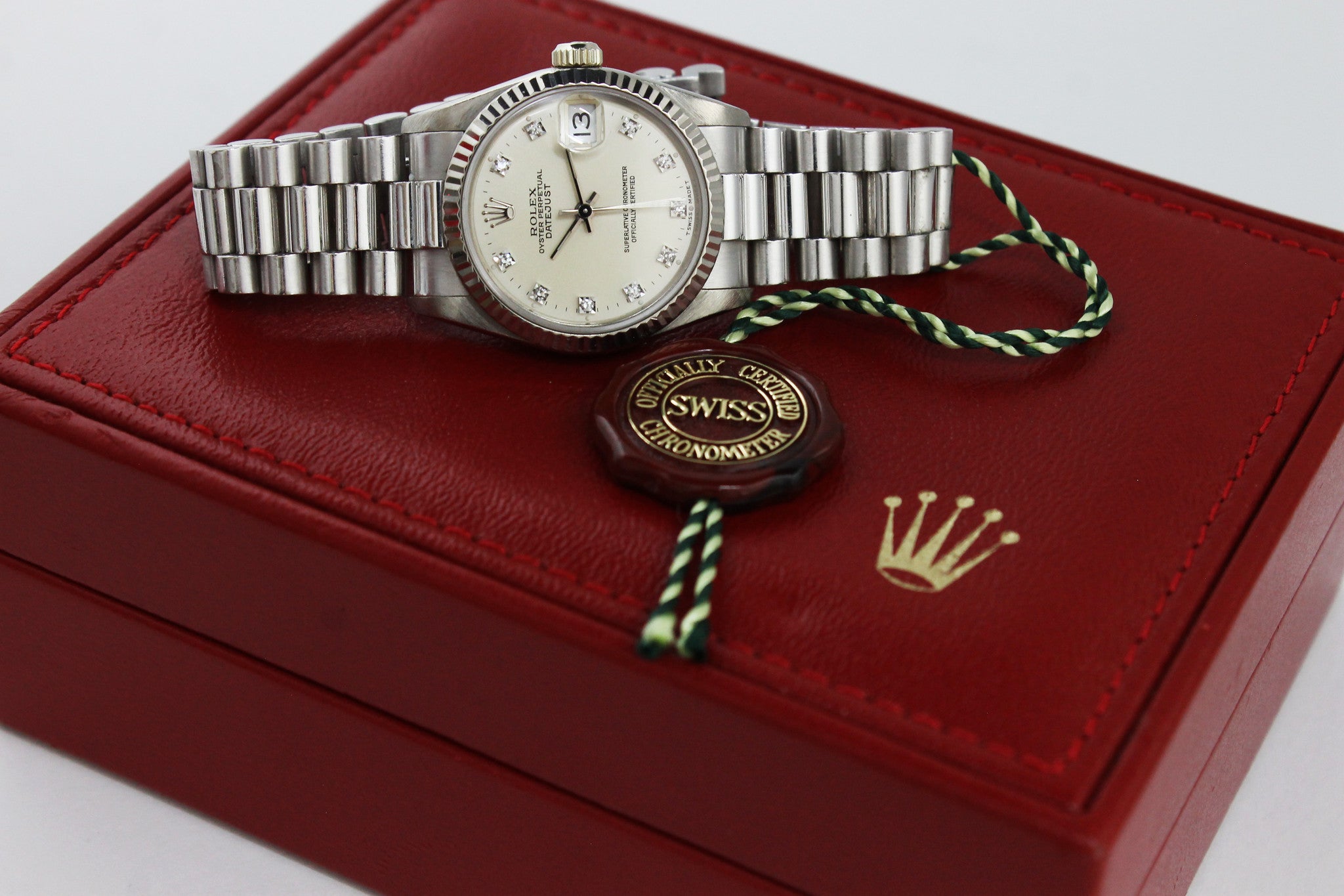 1991 - Rolex Datejust WG with Diamond Dial (With Box) - Momentum Dubai