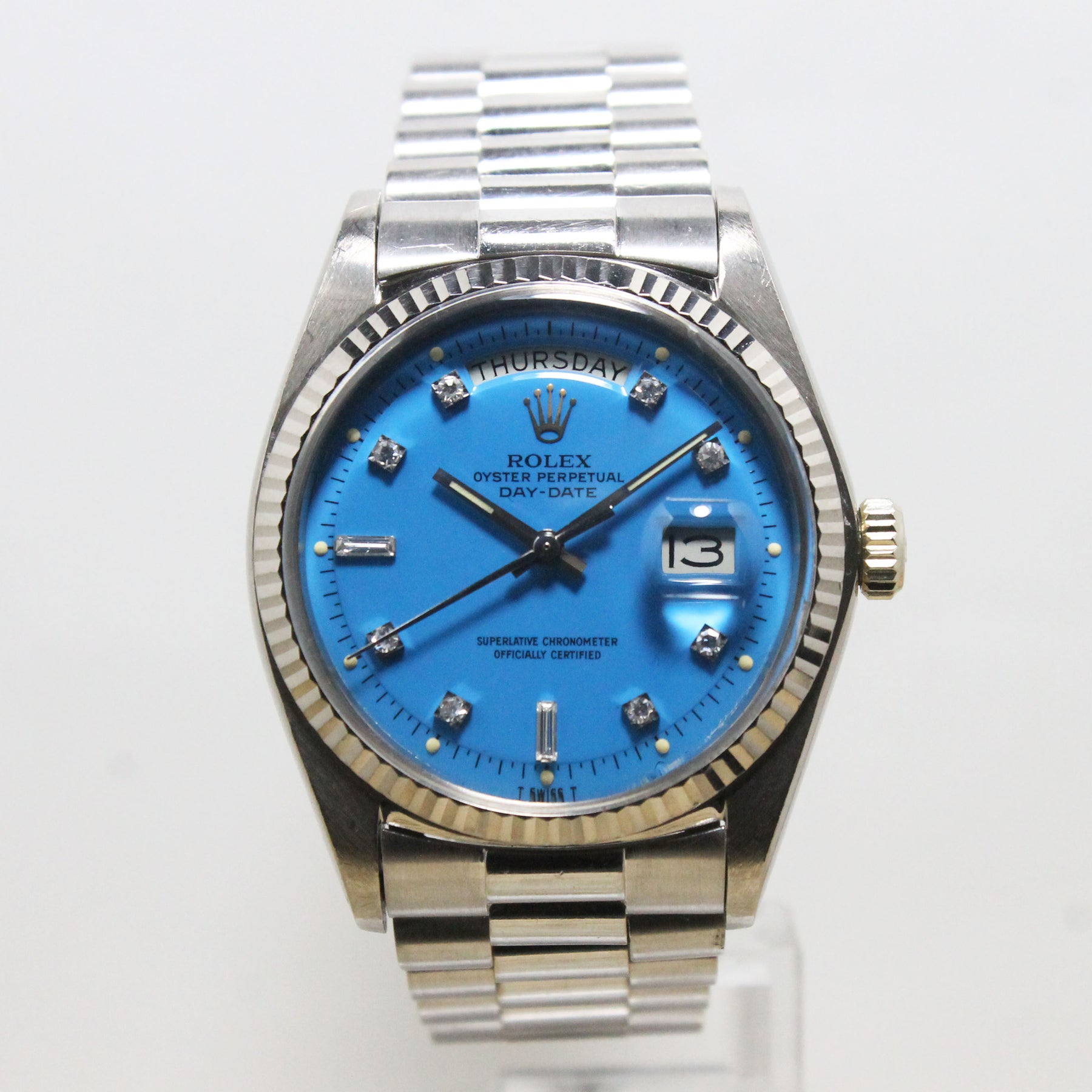 1978 Rolex Day Date Blue Stella Diamond Dial Ref. 1803