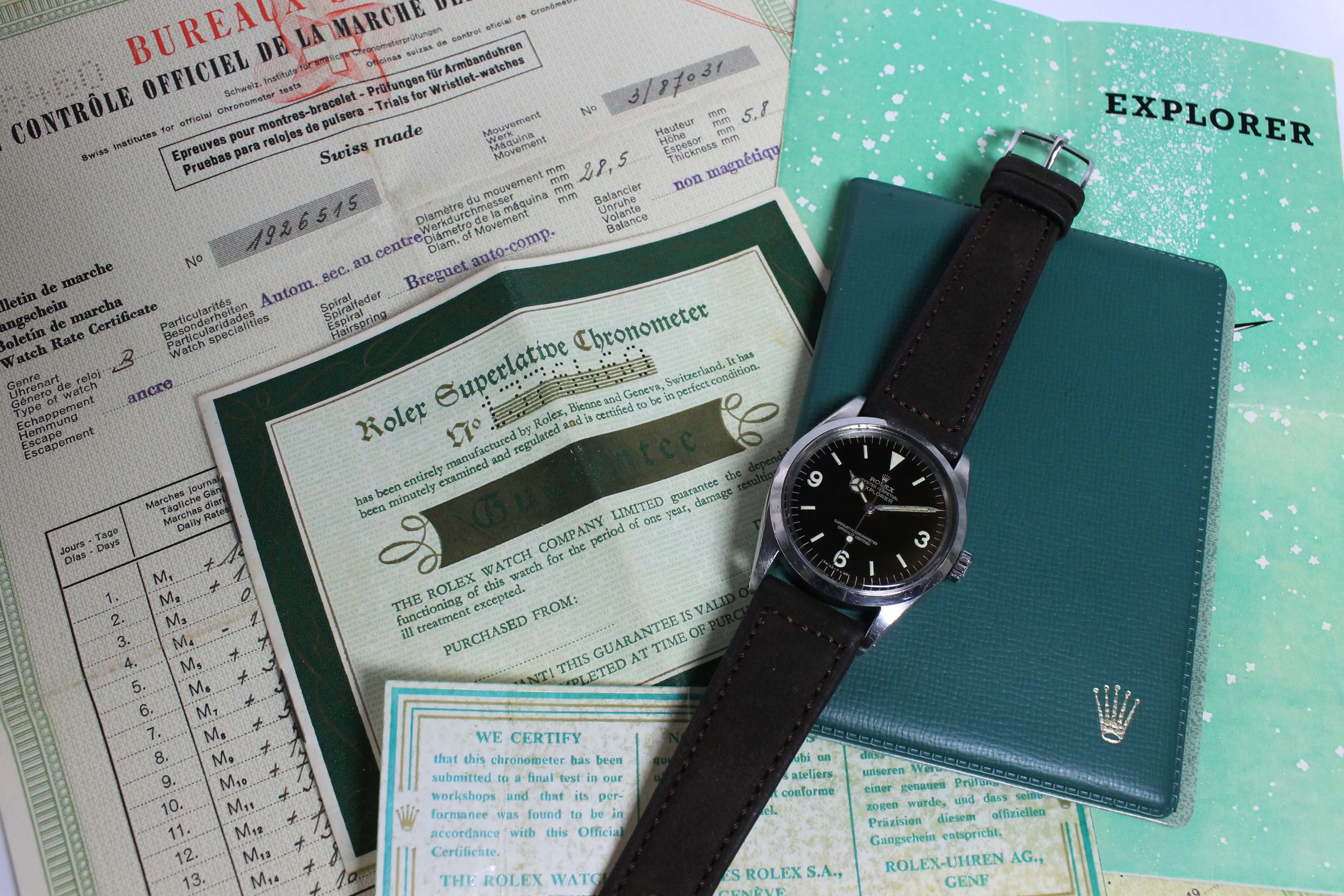 1966 Rolex Explorer I Tropical Gilt Dial Ref. 1016 (with Papers)