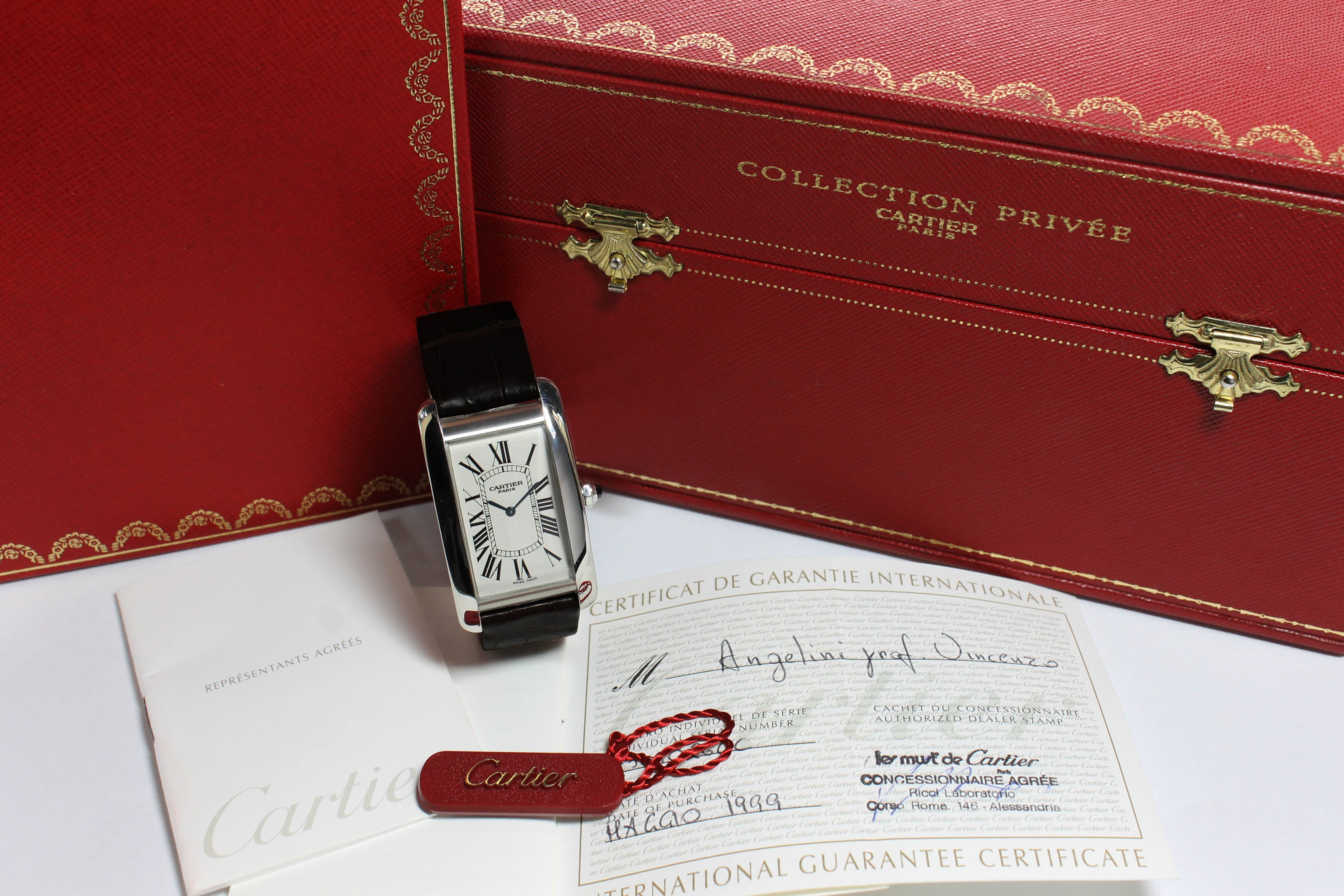 1999 Cartier Tank Platinum XL Ref. W2604351 (Full Set)