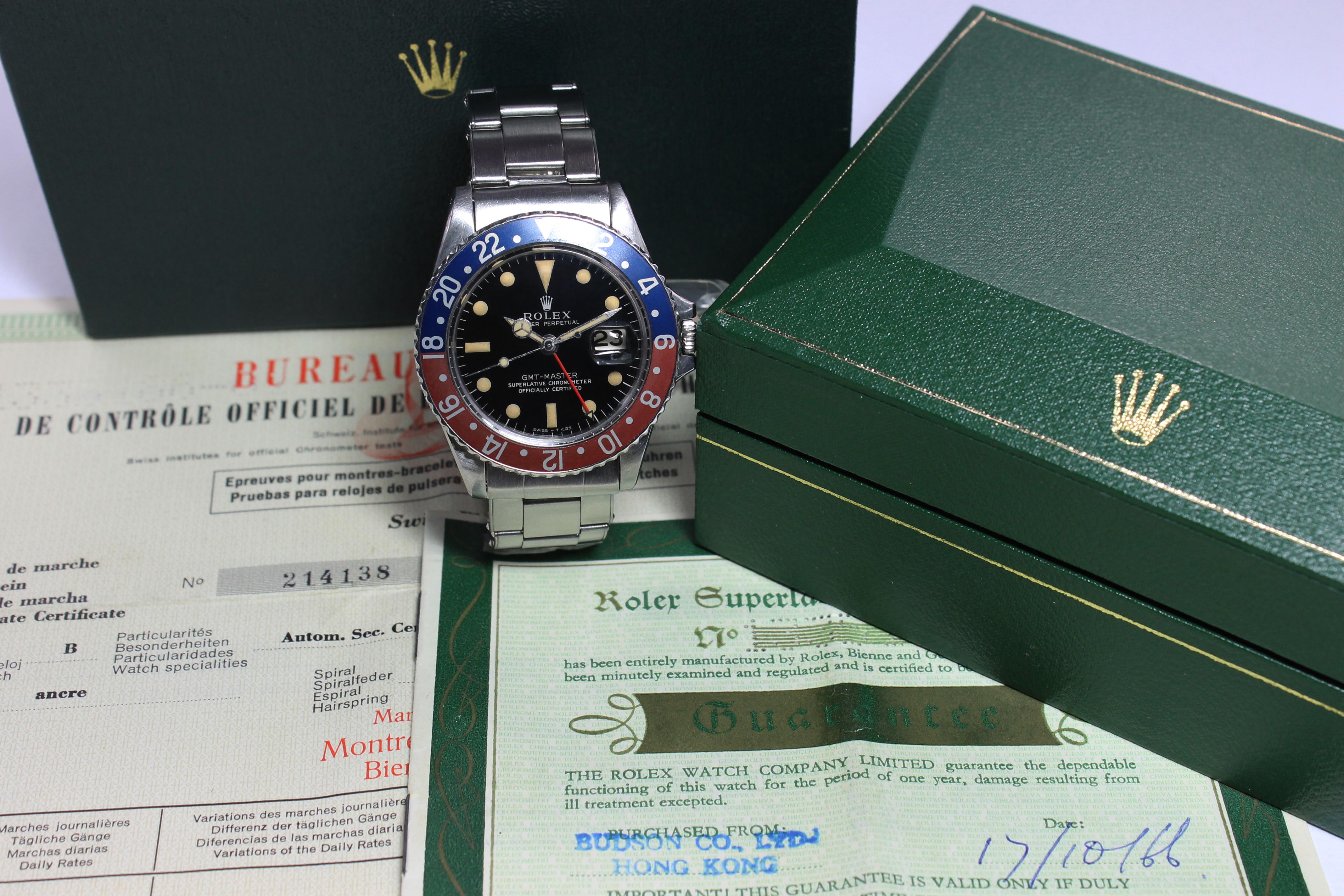 Rolex GMT Master Gilt Ref. 1675 Year 1966 (Full Set)