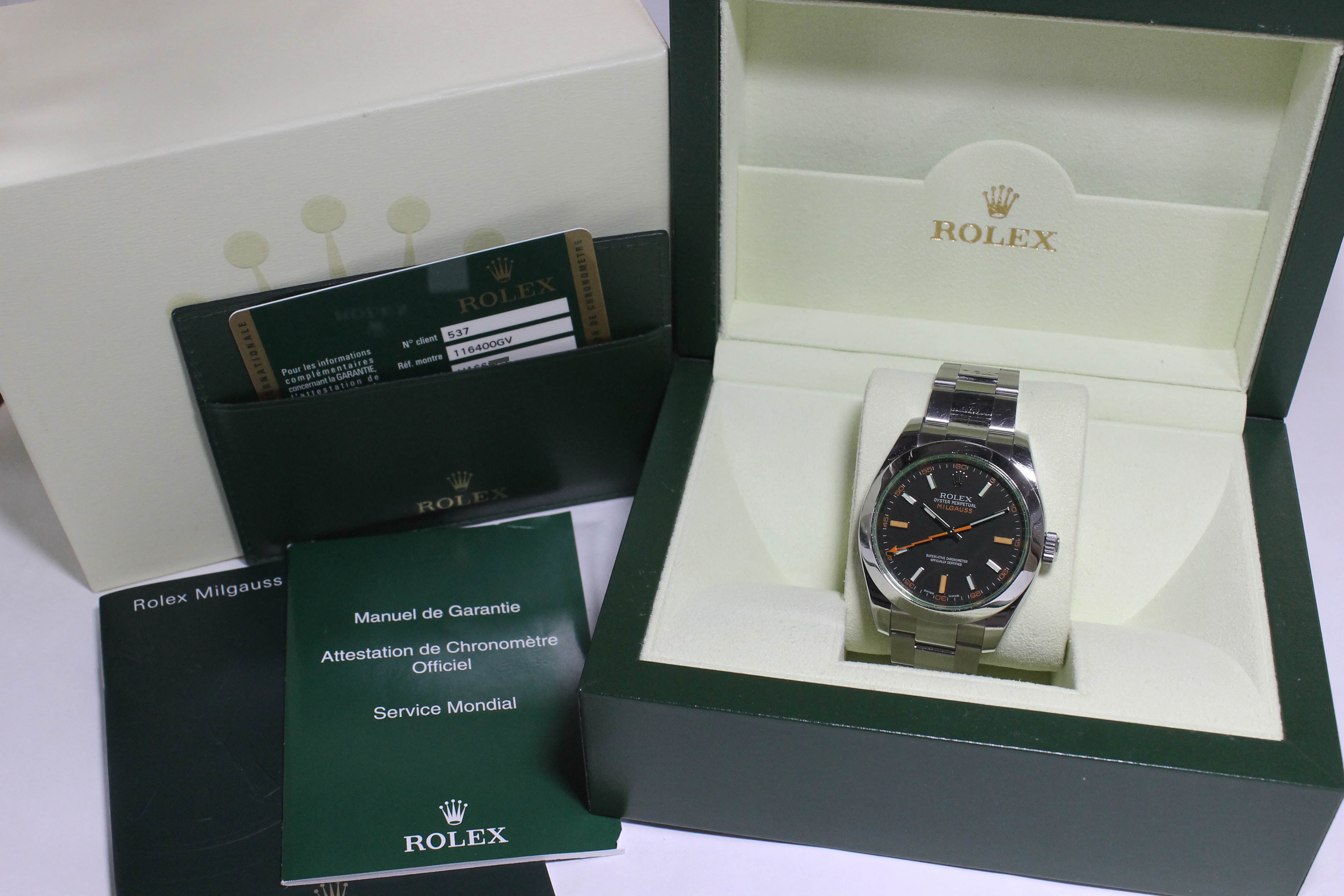 2009 Rolex Milgauss Ref. 11600GV (Box & Papers)