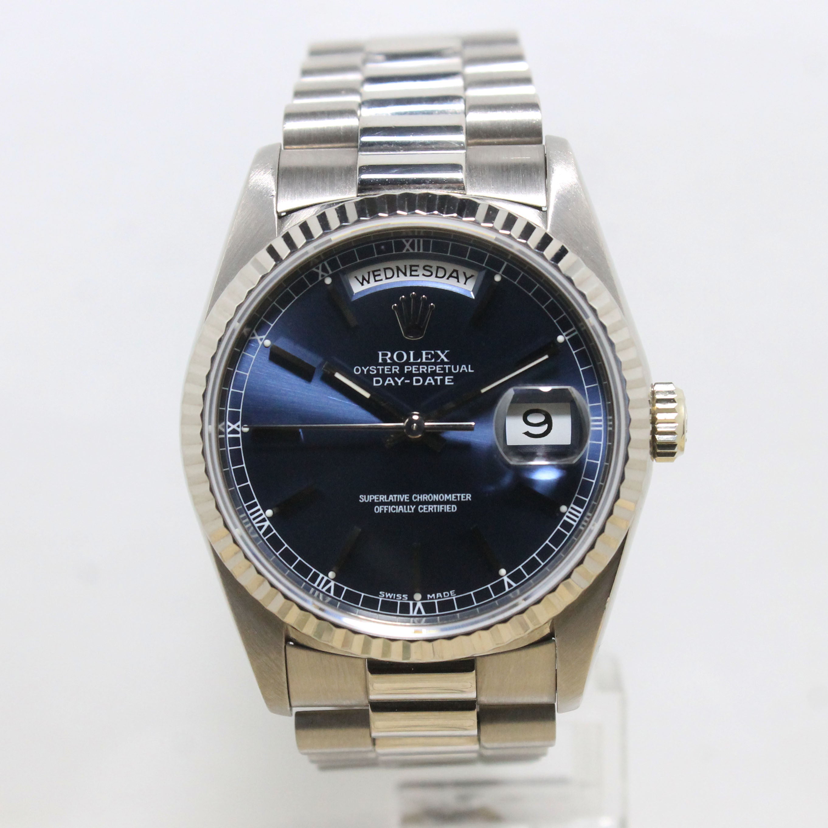 1990 Rolex Day Date Blue Dial Ref. 18239