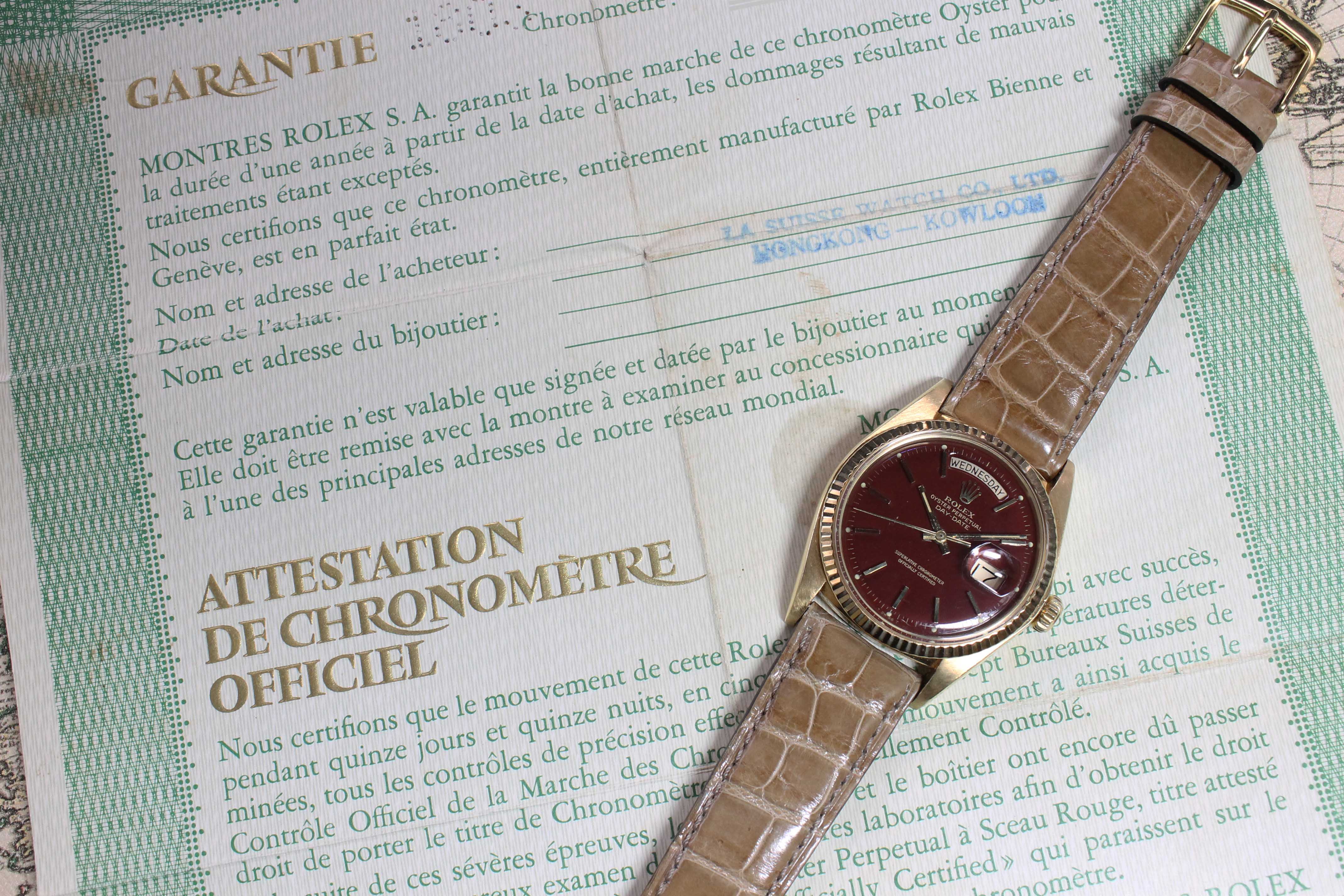 1974 Rolex Day Date Oxblood Stella Ref. 1803 (with Papers)