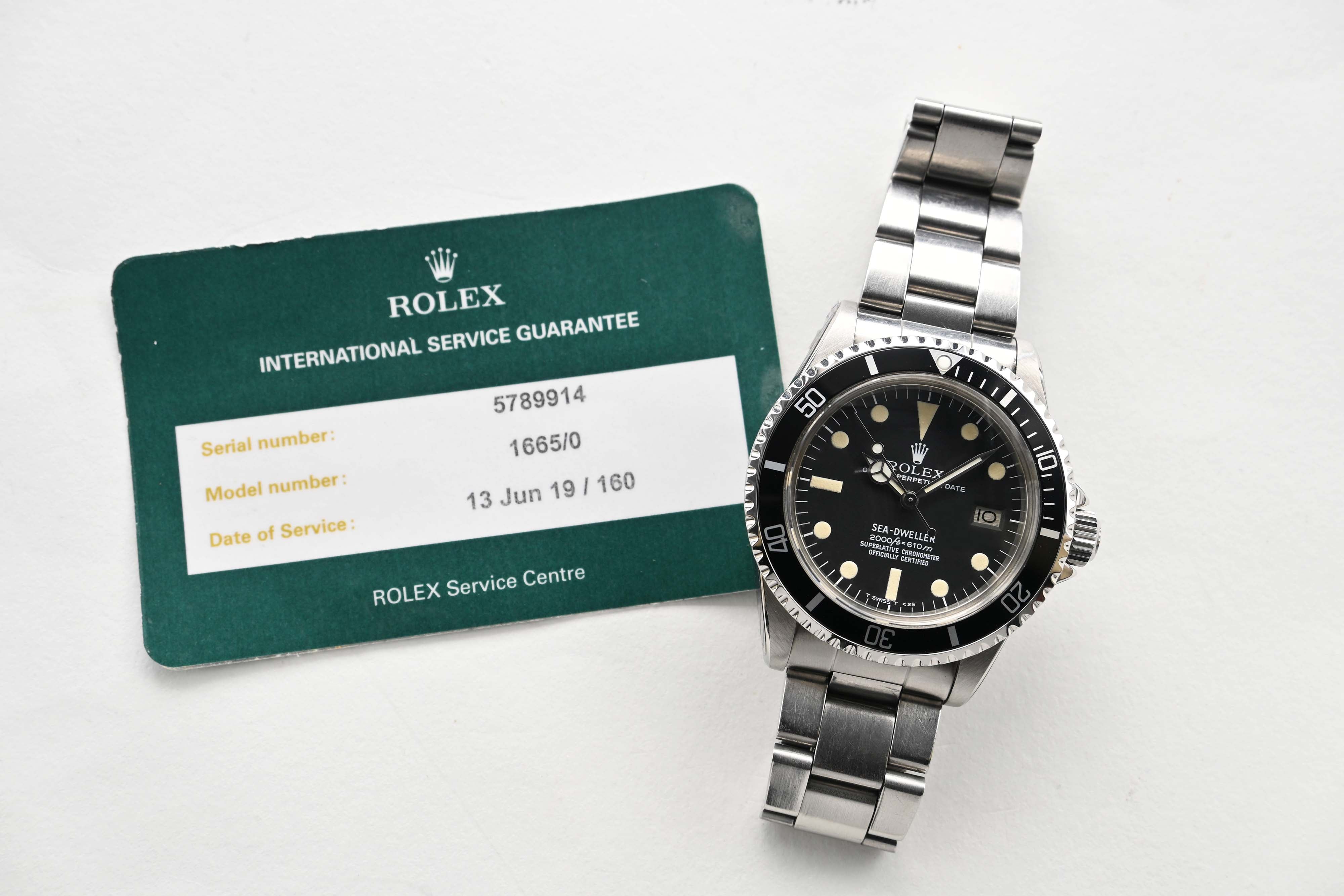 1979 Rolex Sea Dweller Rail Dial Ref. 1665 (with RSC)