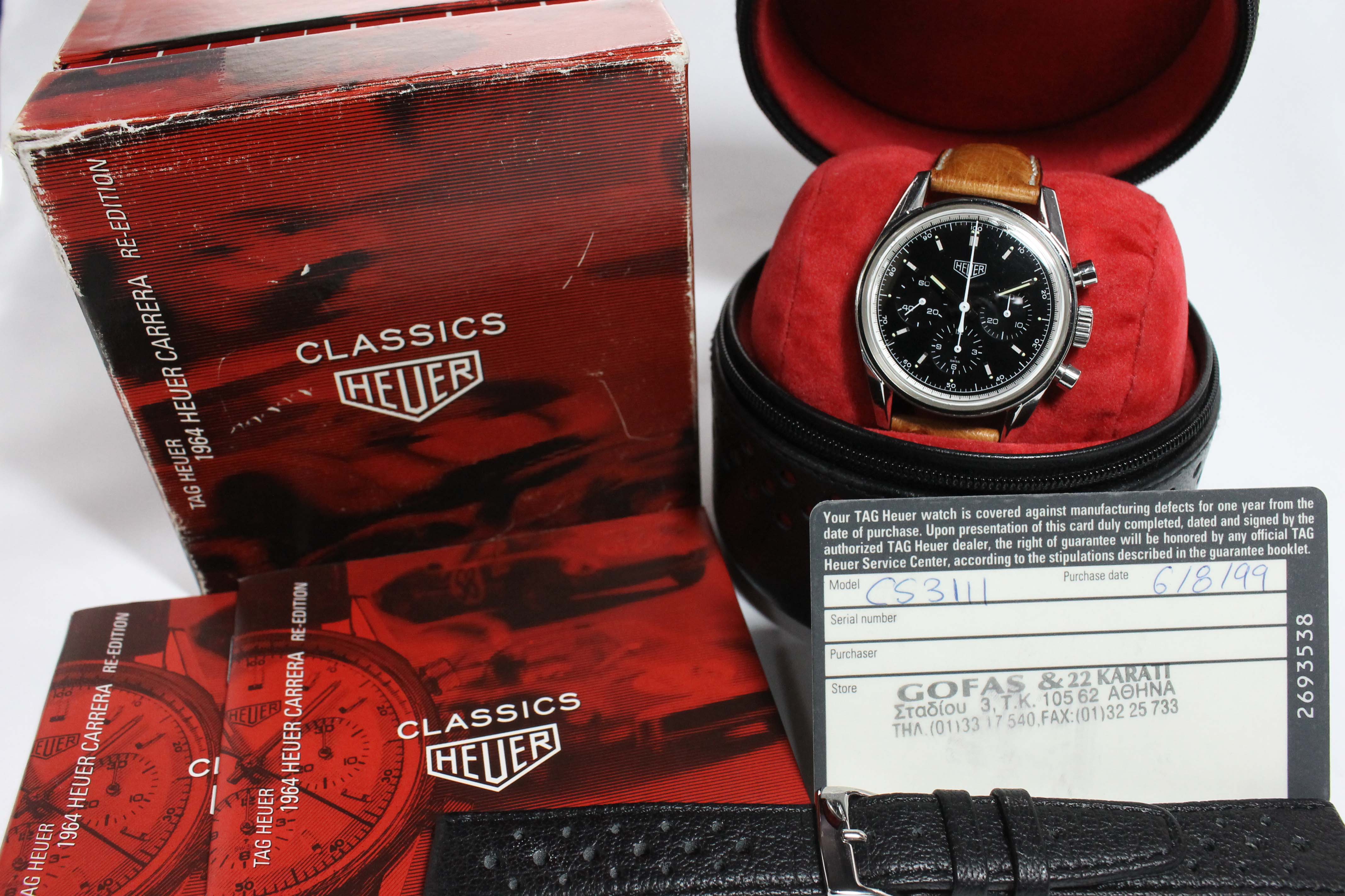 1999 Heuer Carrera Re-Edition Ref. CS3111 (Full Set)