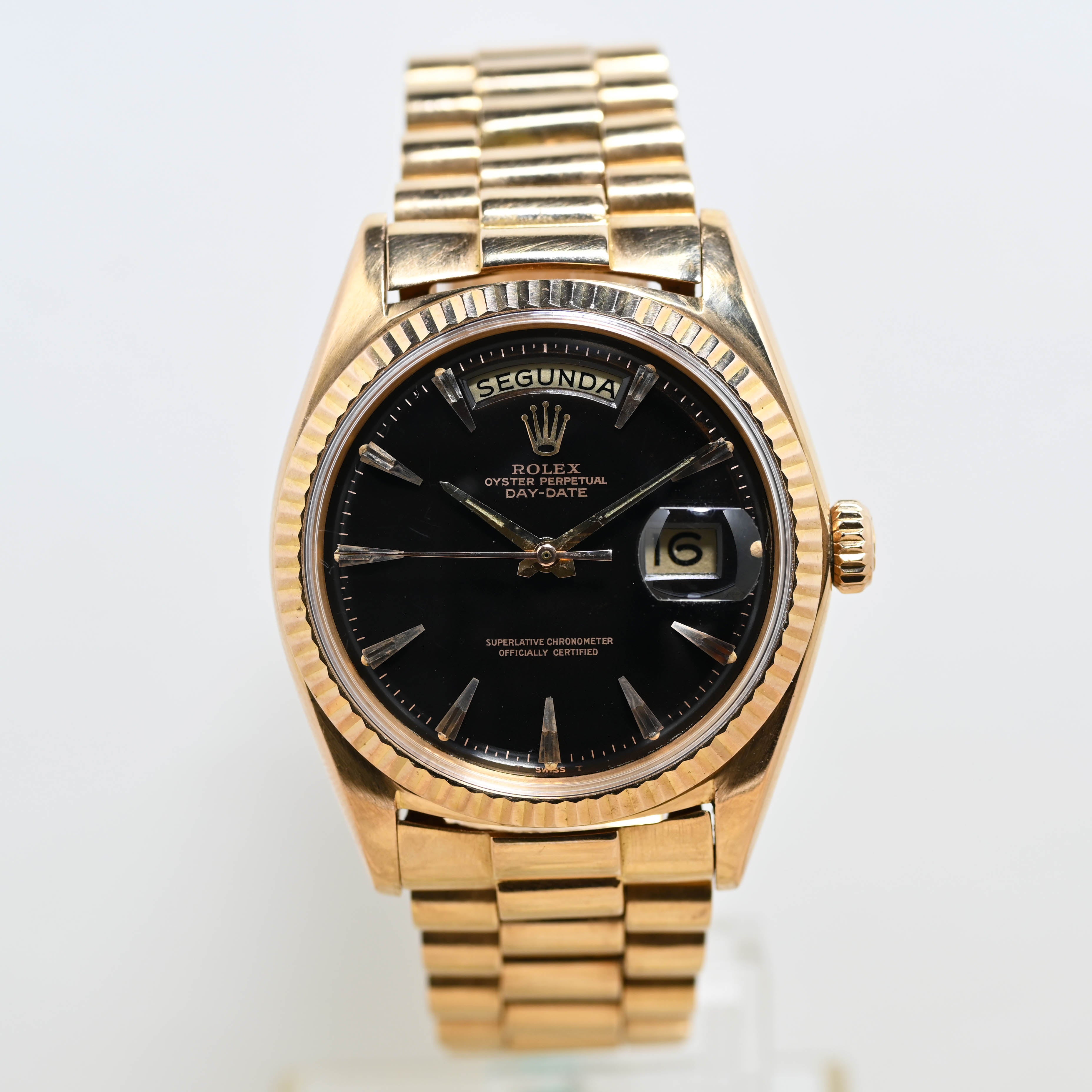 1964 Rolex Day Date Pink Gold Black Lacquer Dial Ref. 1803