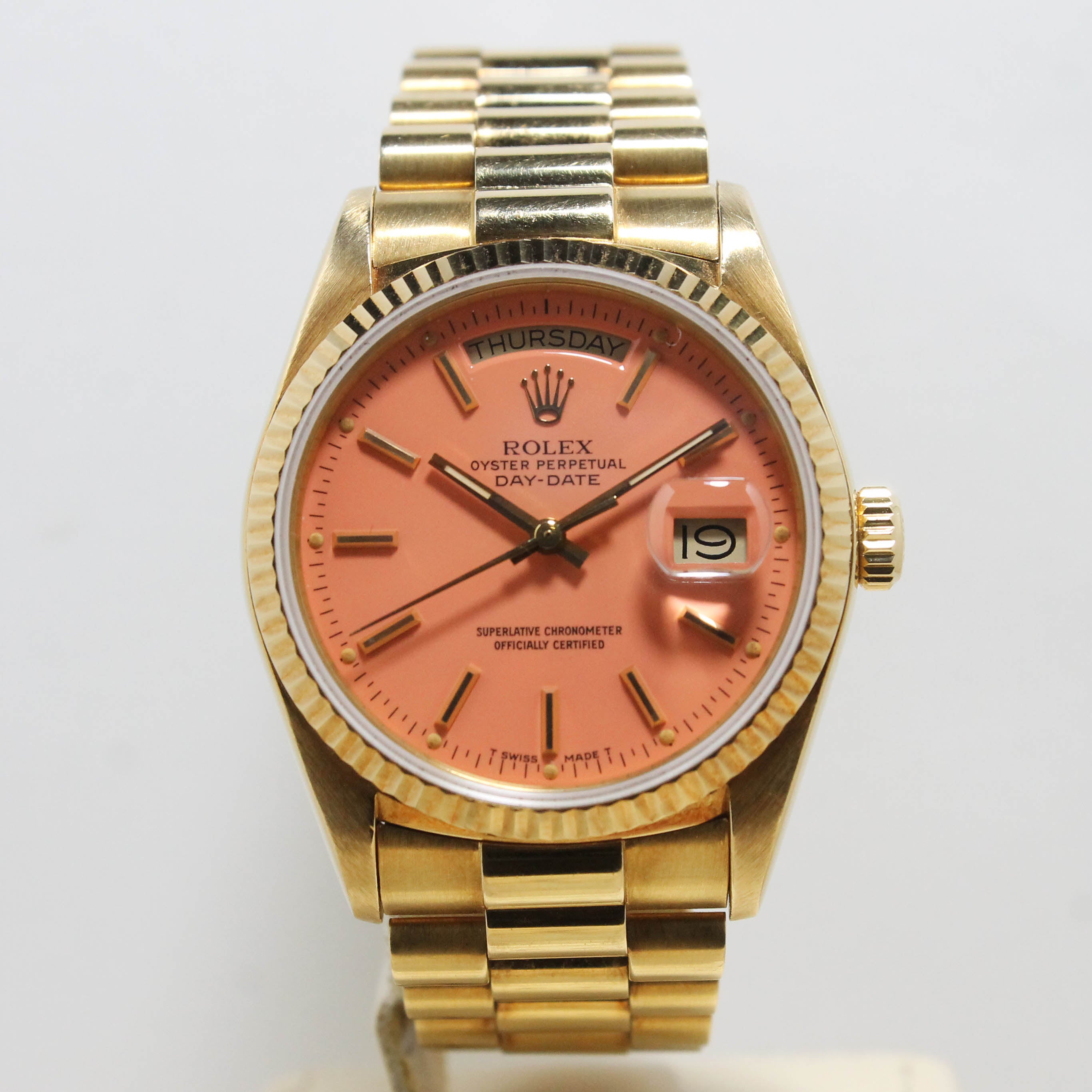 1984 Rolex Day Date Coral Stella Dial Ref. 18038