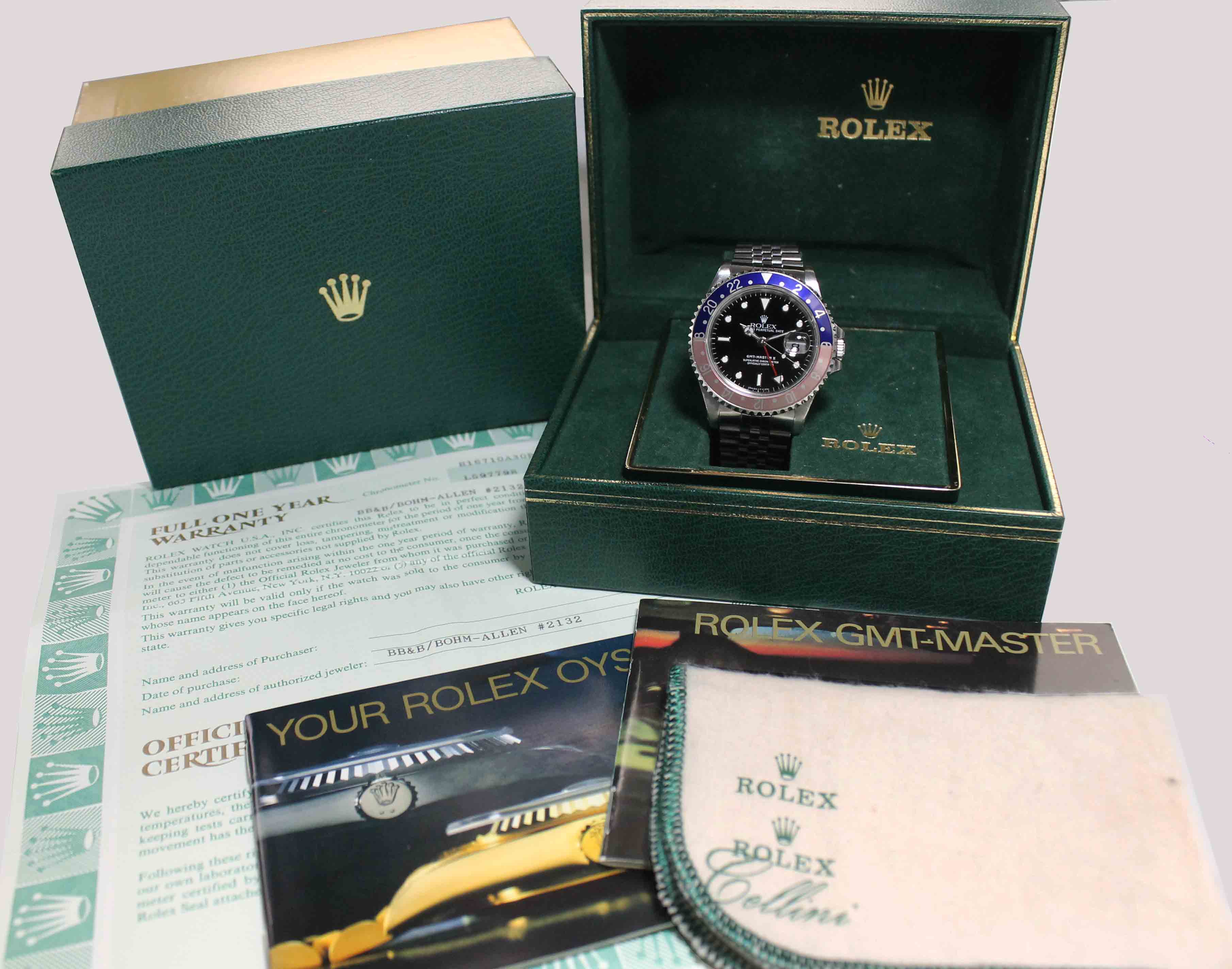 1989 Rolex GMT Master II Pepsi Jubilee Ref. 16710 (Full Set)