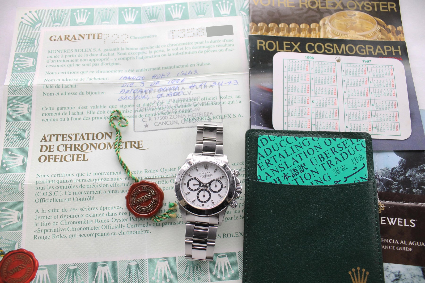 1996 Rolex Daytona White Tritium Dial Ref.16520 (Full Set)