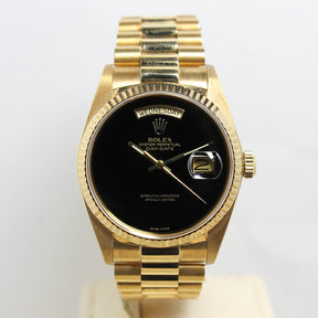 1987 Rolex Day Date Onyx Ref. 18038 (with Papers)