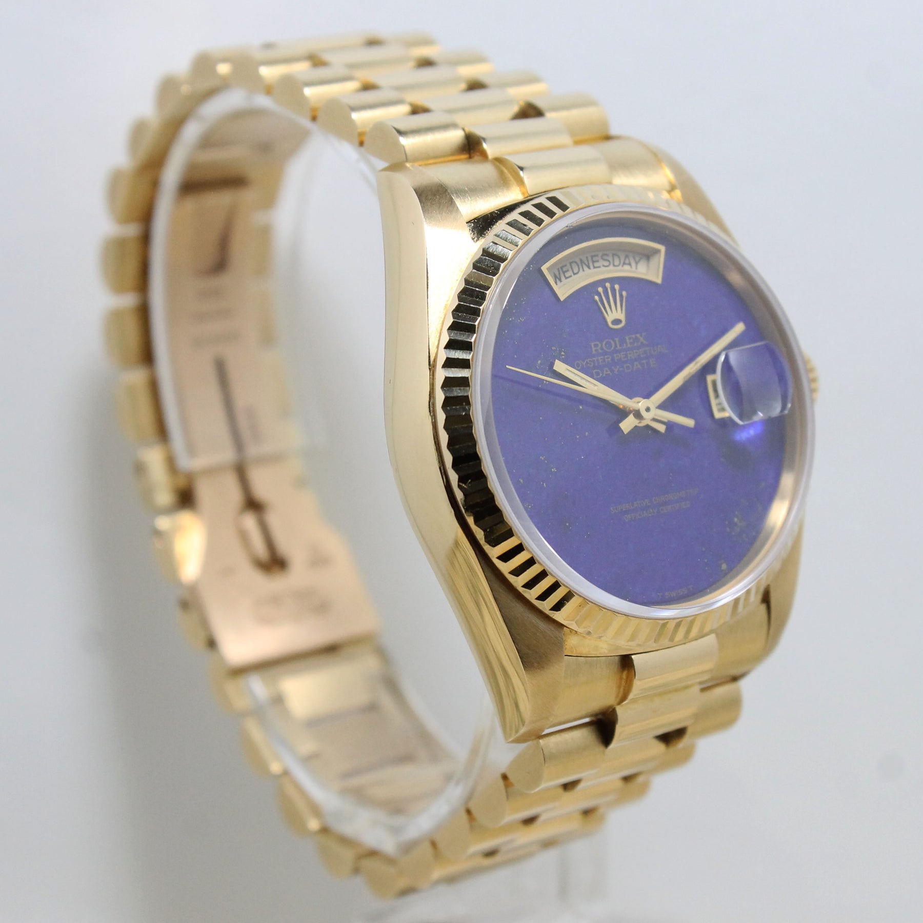 1986 Rolex Day Date Lapis Dial Ref. 18038 (with Rolex Service papers and Box)