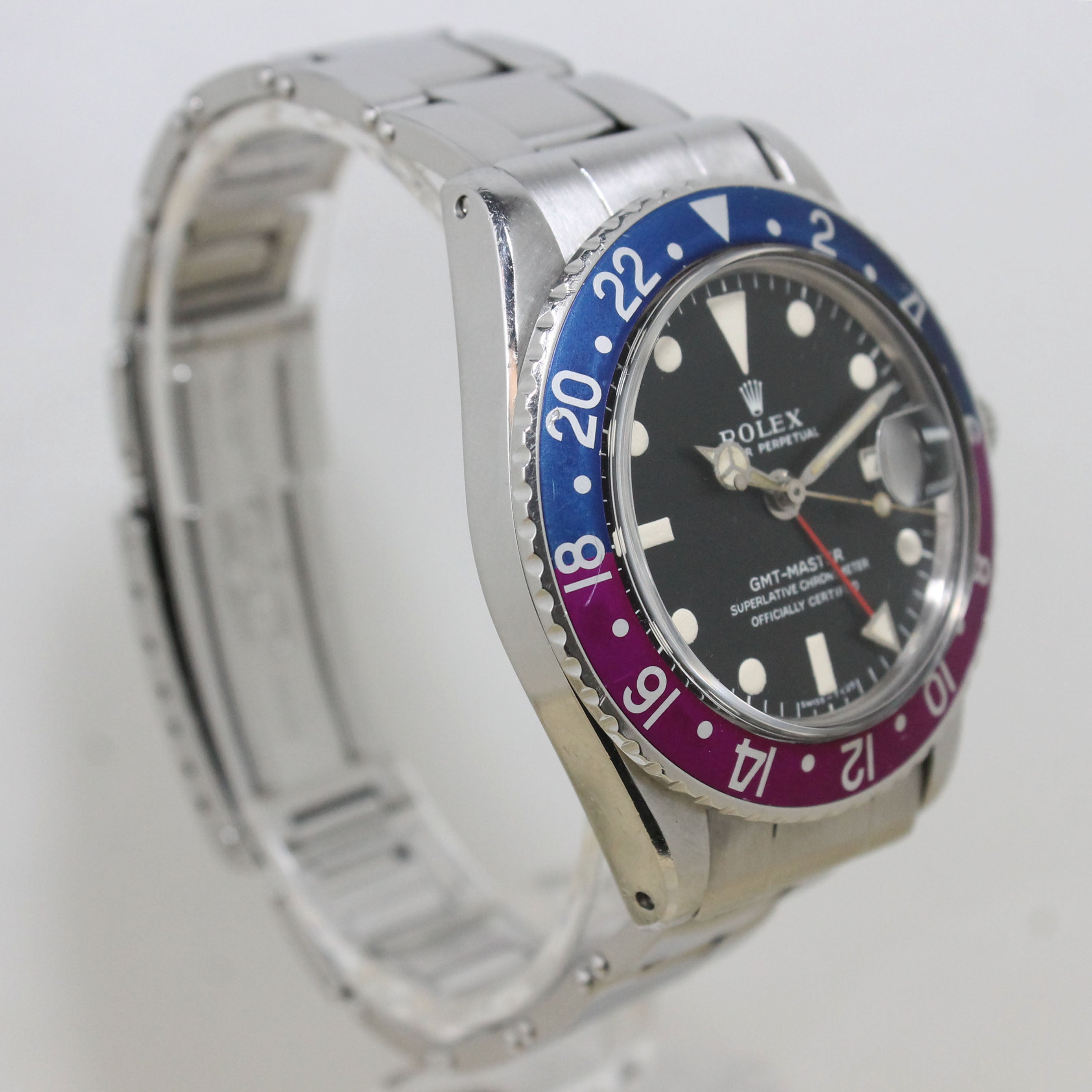 1968 Rolex GMT Master MK1 Unpolished Fuchsia Bezel Ref. 1675