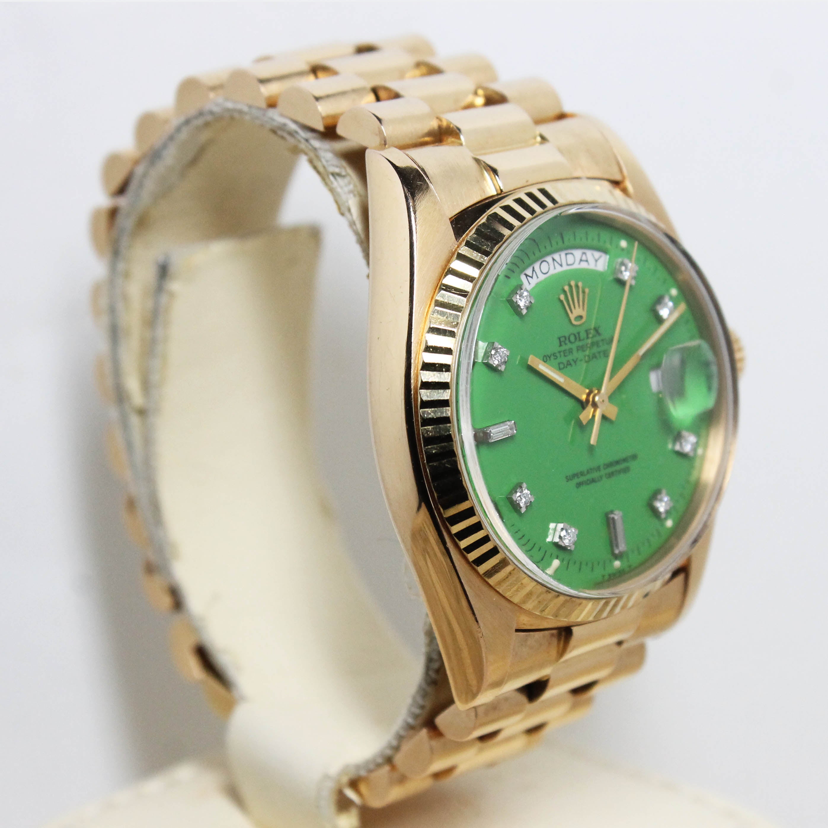 1973 Rolex Day Date Stella Green Diamond Dial Ref. 1803