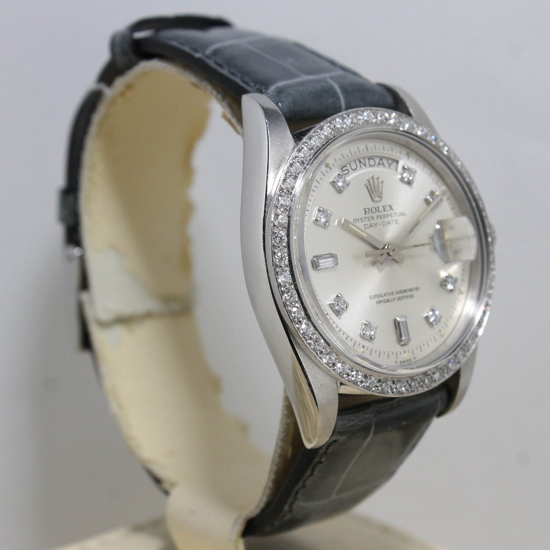 1973 Rolex Day Date Platinum Factory Diamond Dial Ref. 1804