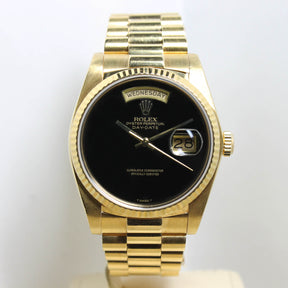 1984 Rolex Day Date Onyx Ref. 18038 (with Box & Papers)