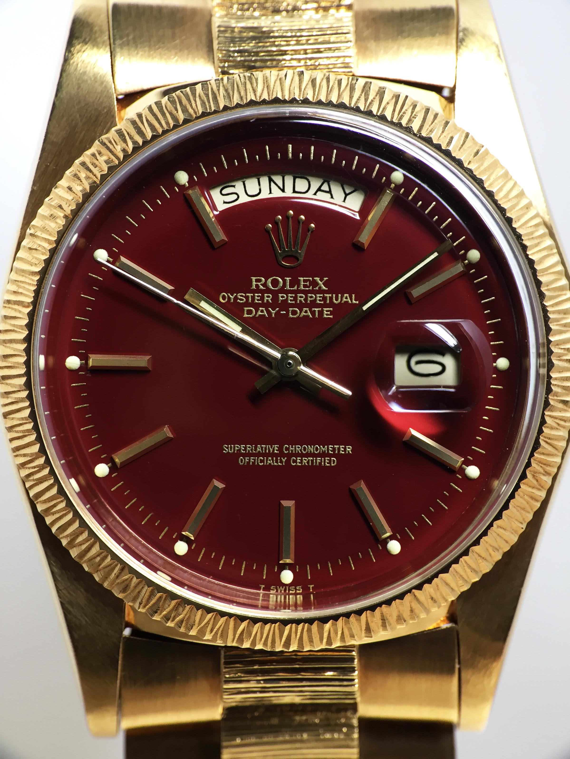 Rolex Day Date Stella Oxblood 'Bark' Ref. 1807 Year 1978 (Full Set)