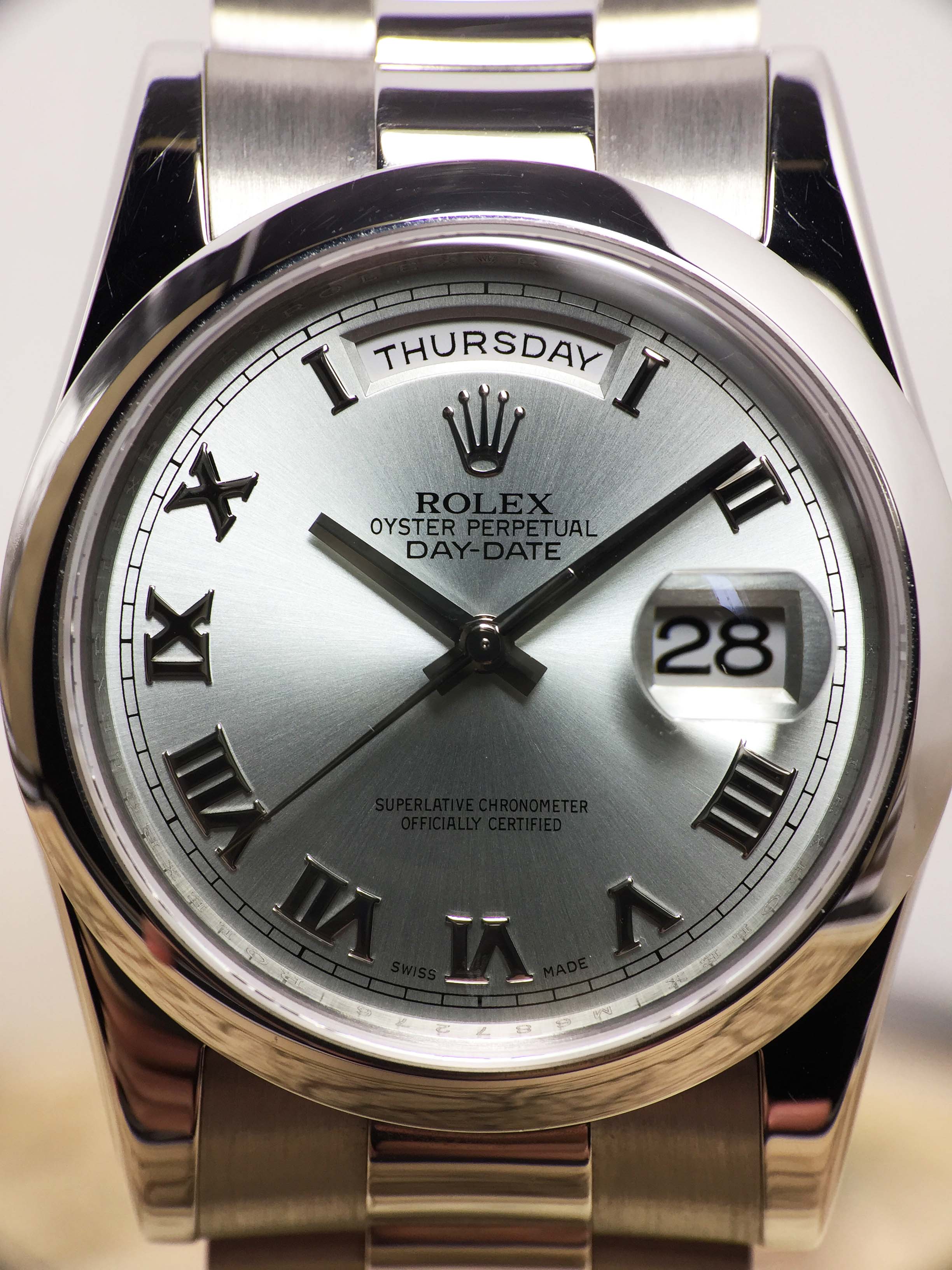 Rolex Day Date Platinum Near NOS Ref. 118206 Year 2008 (Full Set)