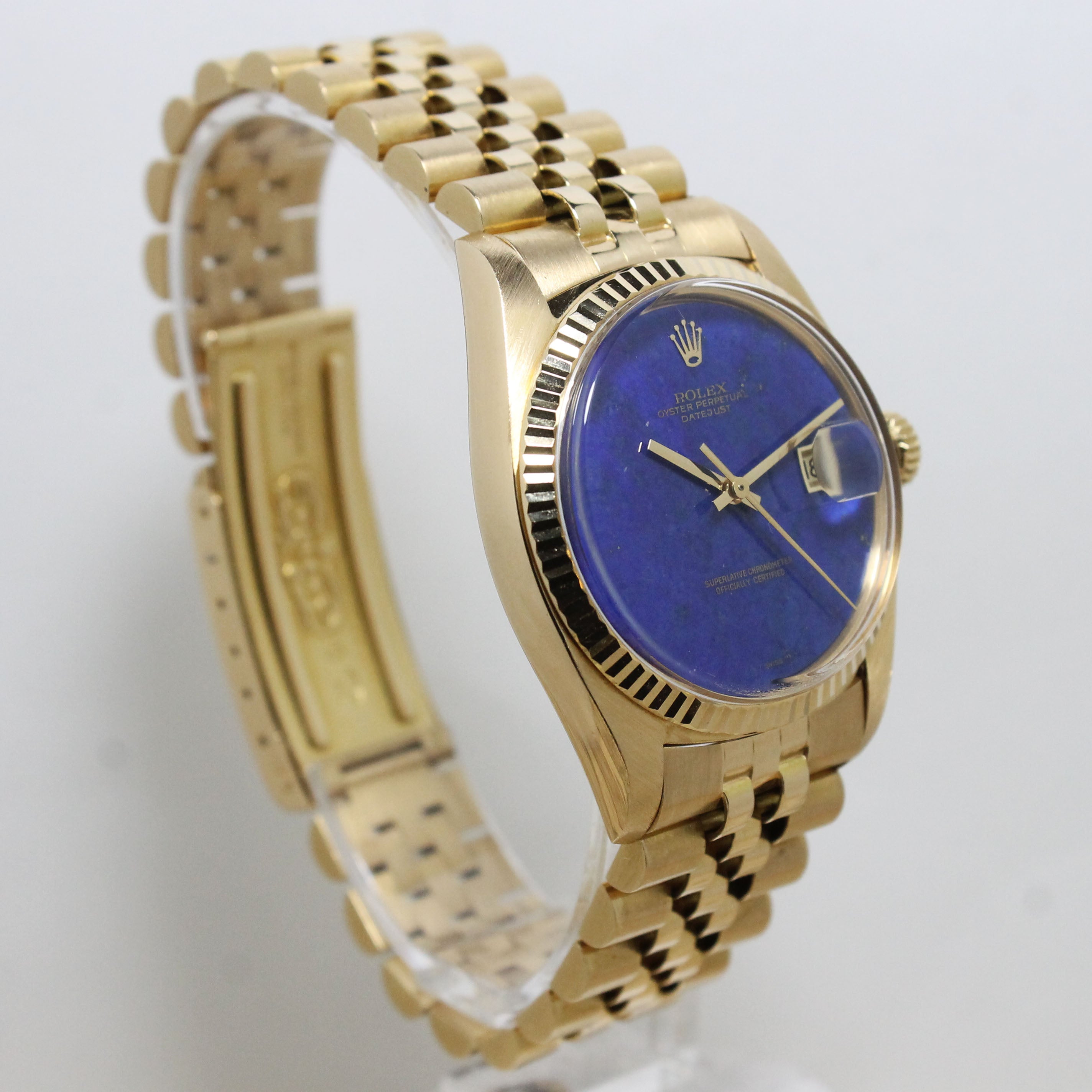 1976 Rolex Datejust Yellow Gold Rare Lapis Dial Ref. 1601