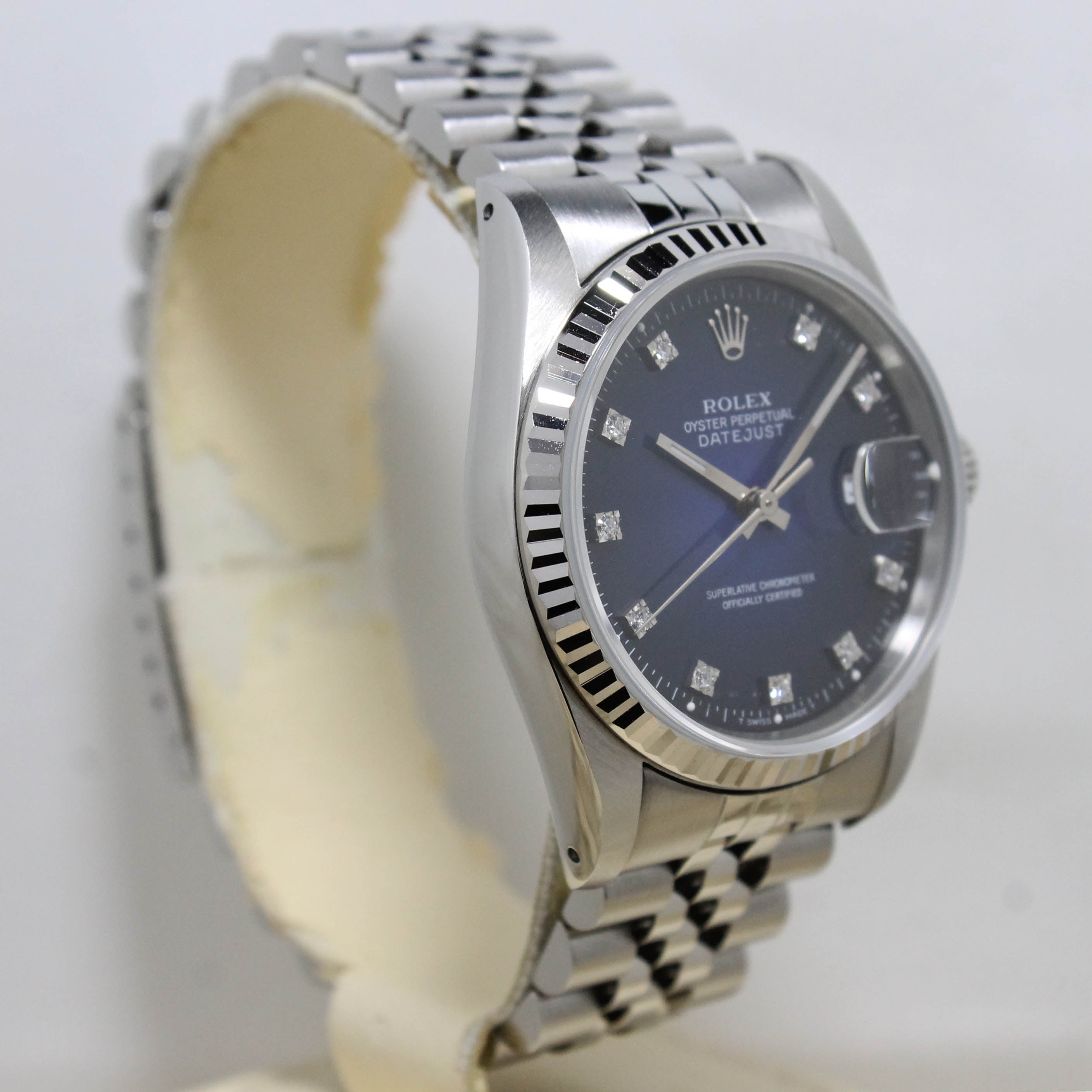 1991 Rolex Datejust Blue Vignette Diamond Dial Ref. 16234