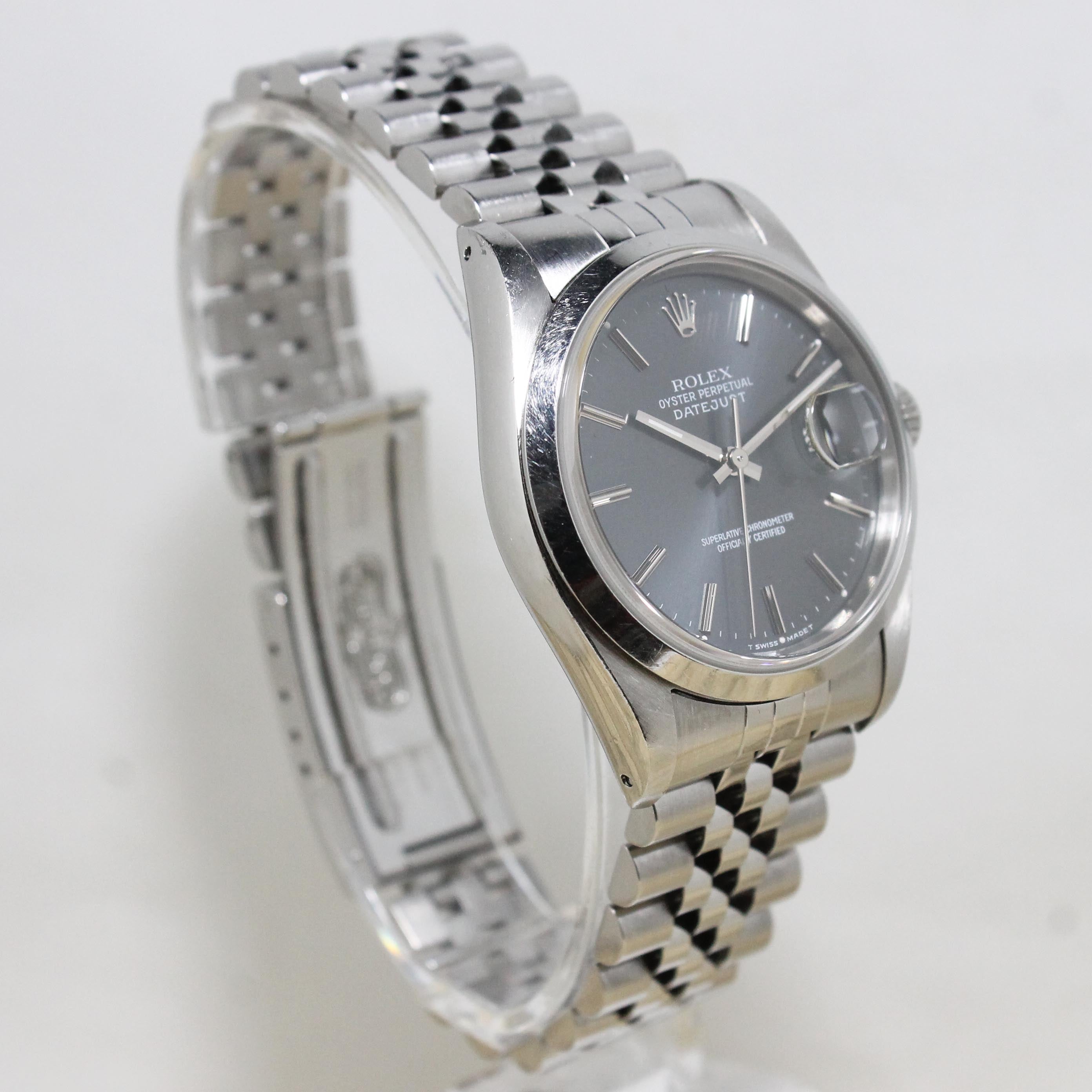 1993 Rolex Datejust Grey Blue Dial Ref. 16200