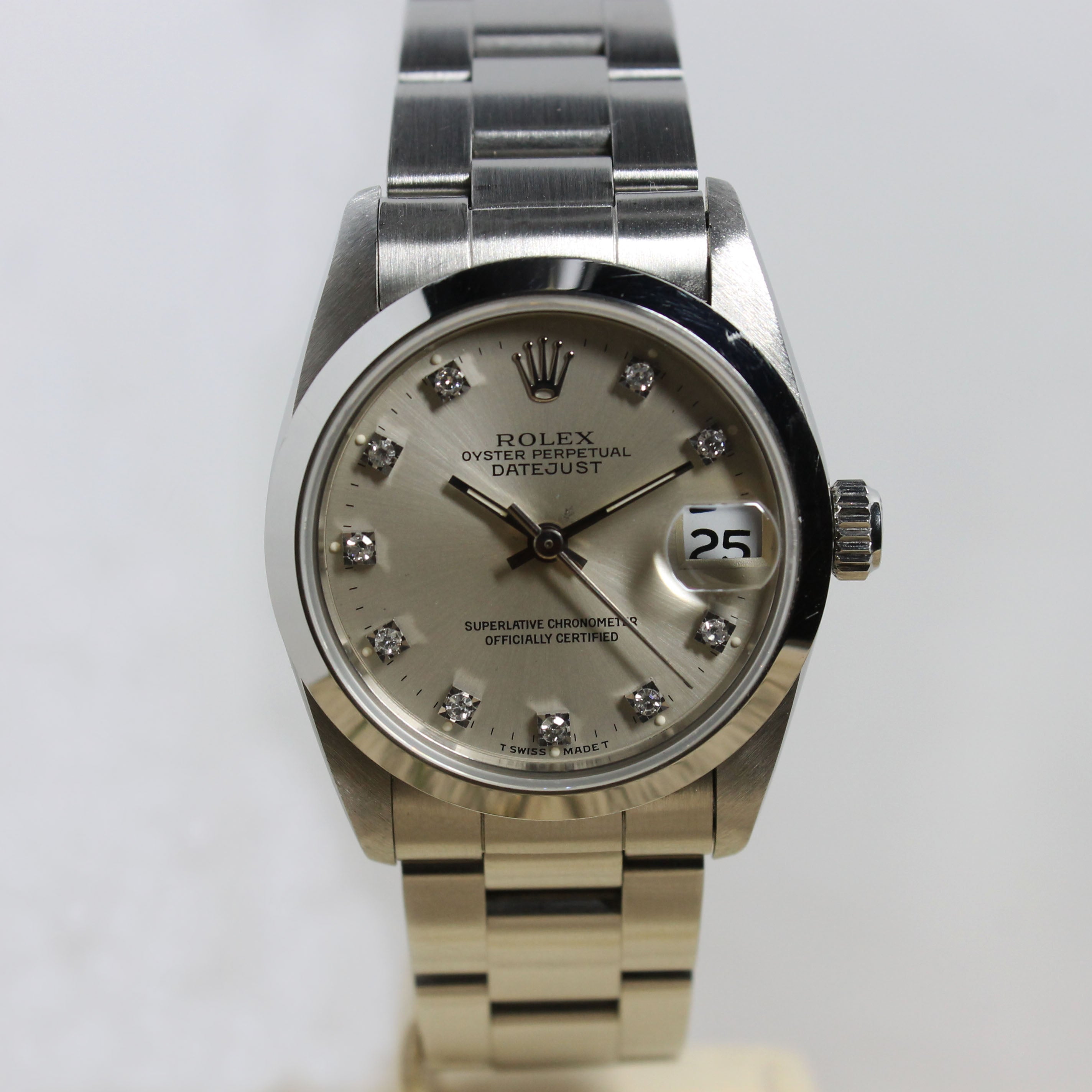 Rolex Datejust Medium Diamond Dial Ref. 68240 Year 1991 (Full Set)