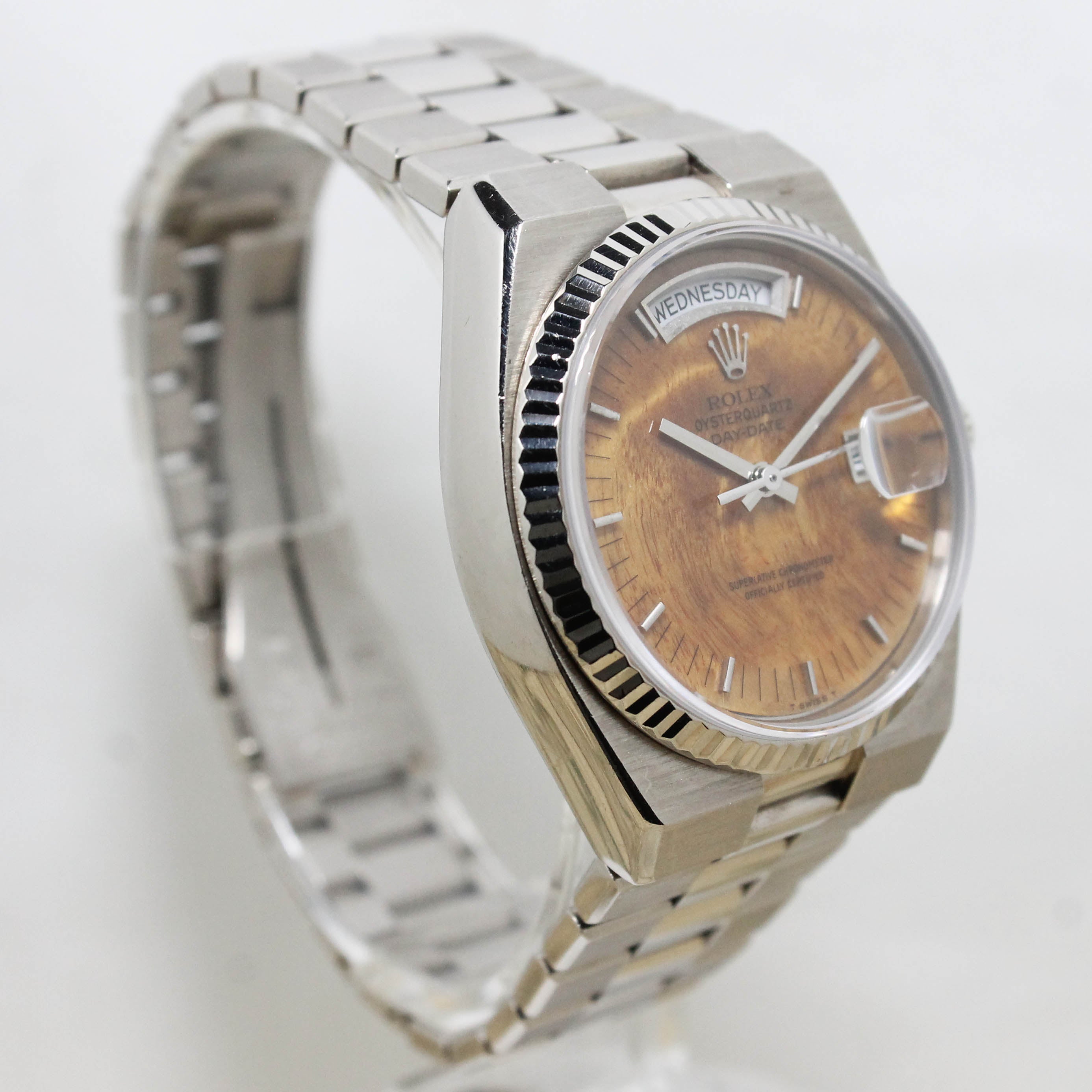 1986 Rolex Oysterquartz Day Date Birch Wood Dial Ref. 19019