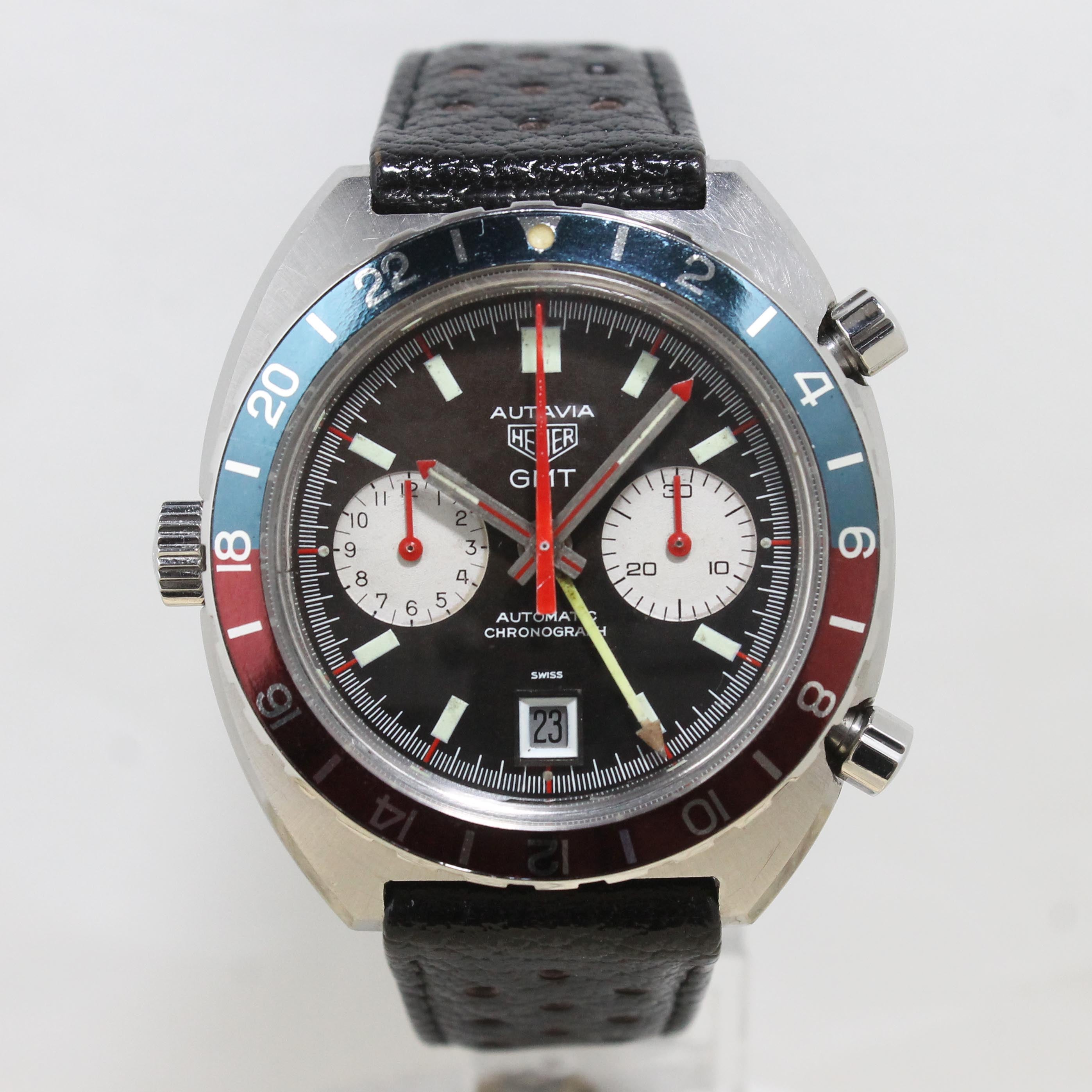 1972 Heuer Autavia GMT Brown Dial Ref. 1163 (Full Set)