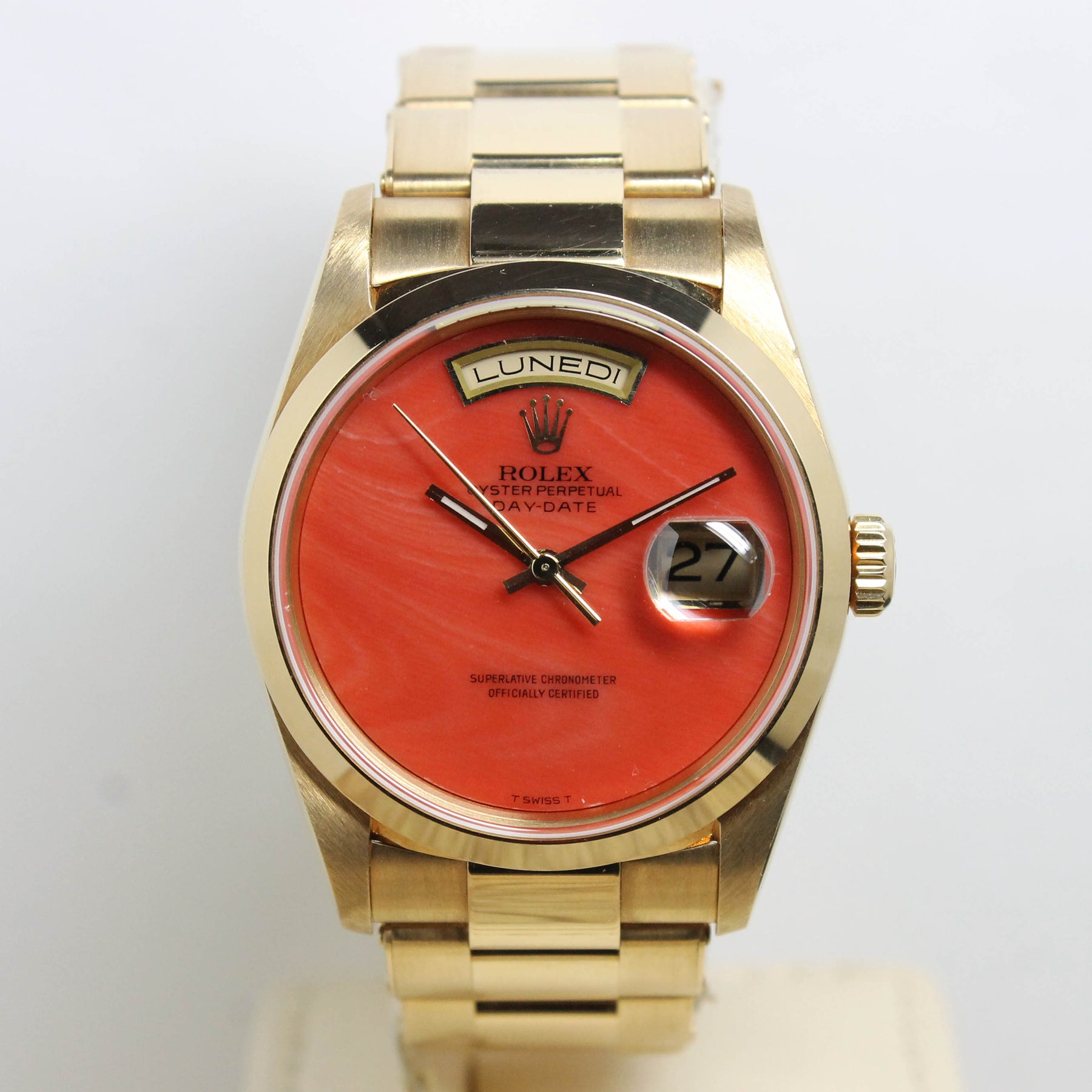 1999 Rolex Day Date Coral Ref. 18208 (with Papers) - Price on Request