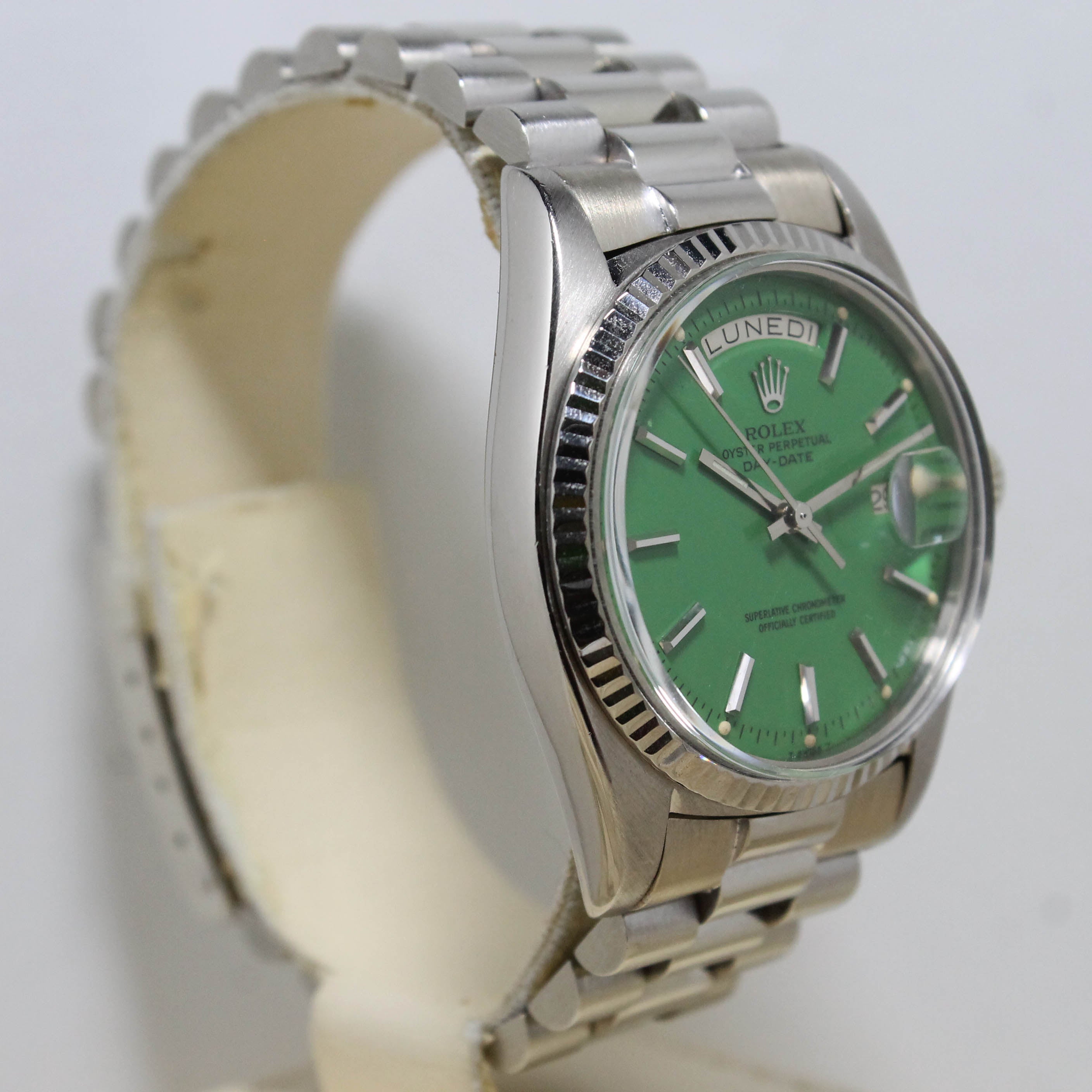 1974 Rolex Day Date White Gold Green Stella Dial Ref. 1803