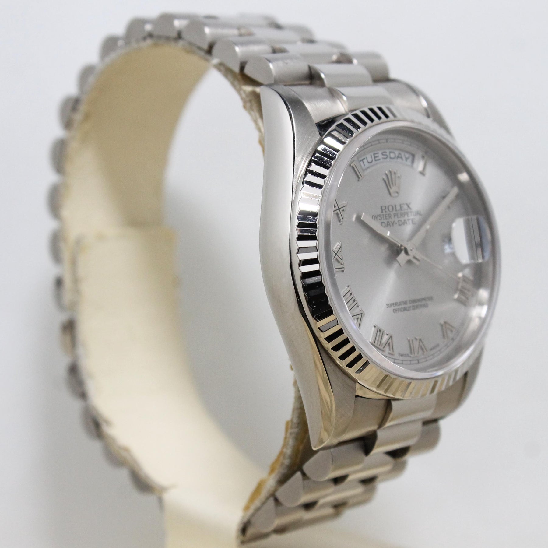 1989 Rolex Day Date 18K WG Rhodium Dial Ref. 18239