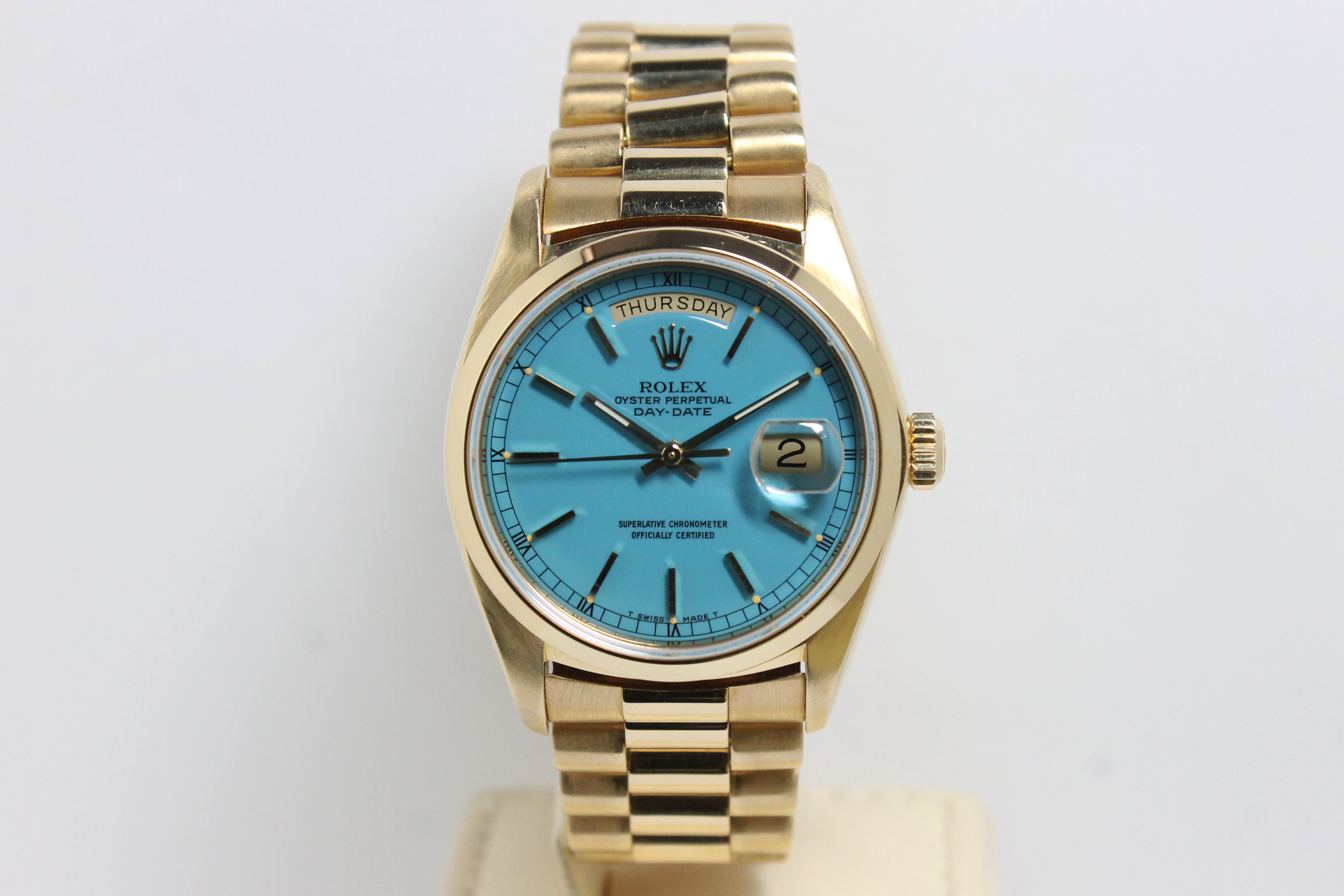 1978 Rolex Day Date Stella Turquoise Ref. 18028 (Full Set)