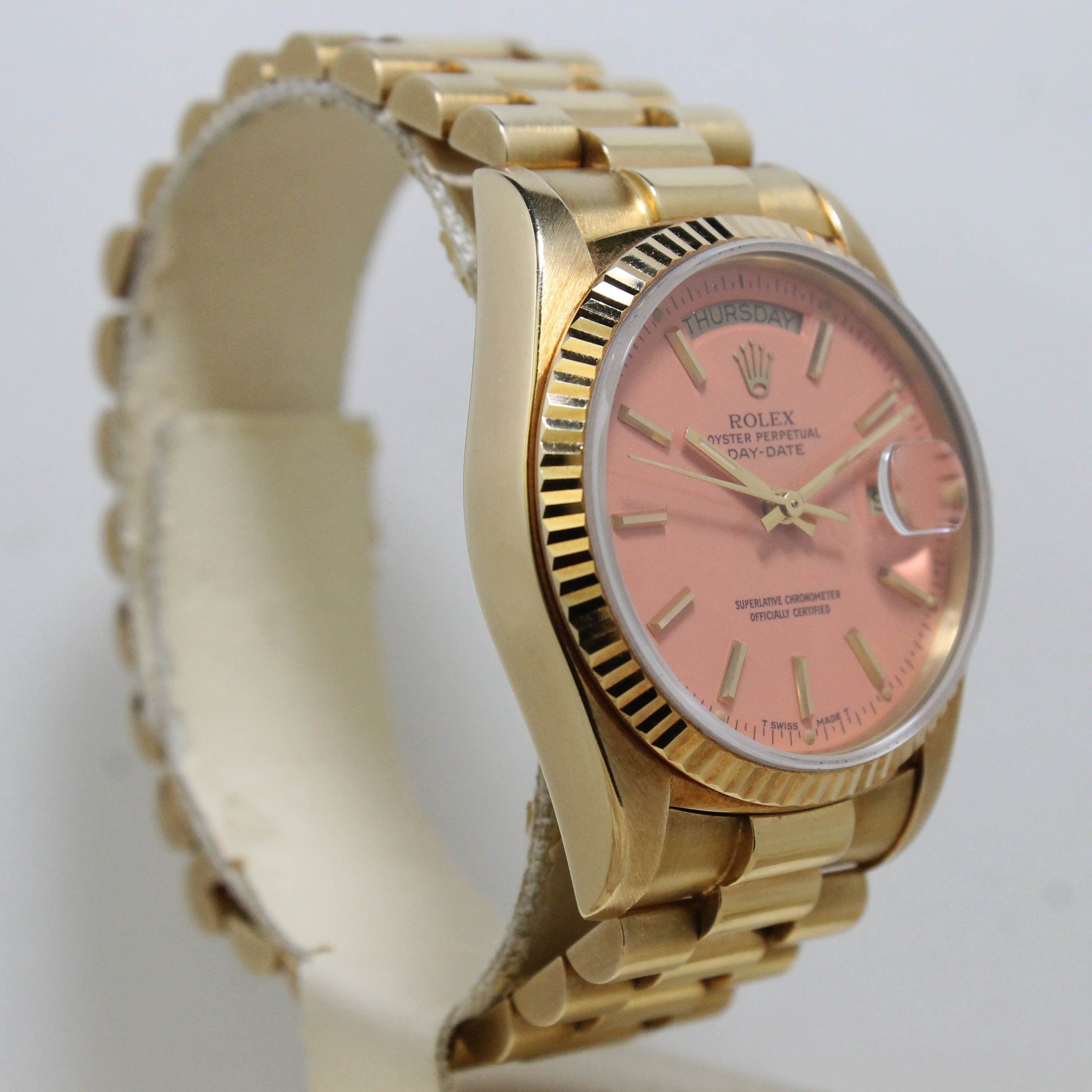 1984 Rolex Day Date Coral Stella Dial Ref. 18038