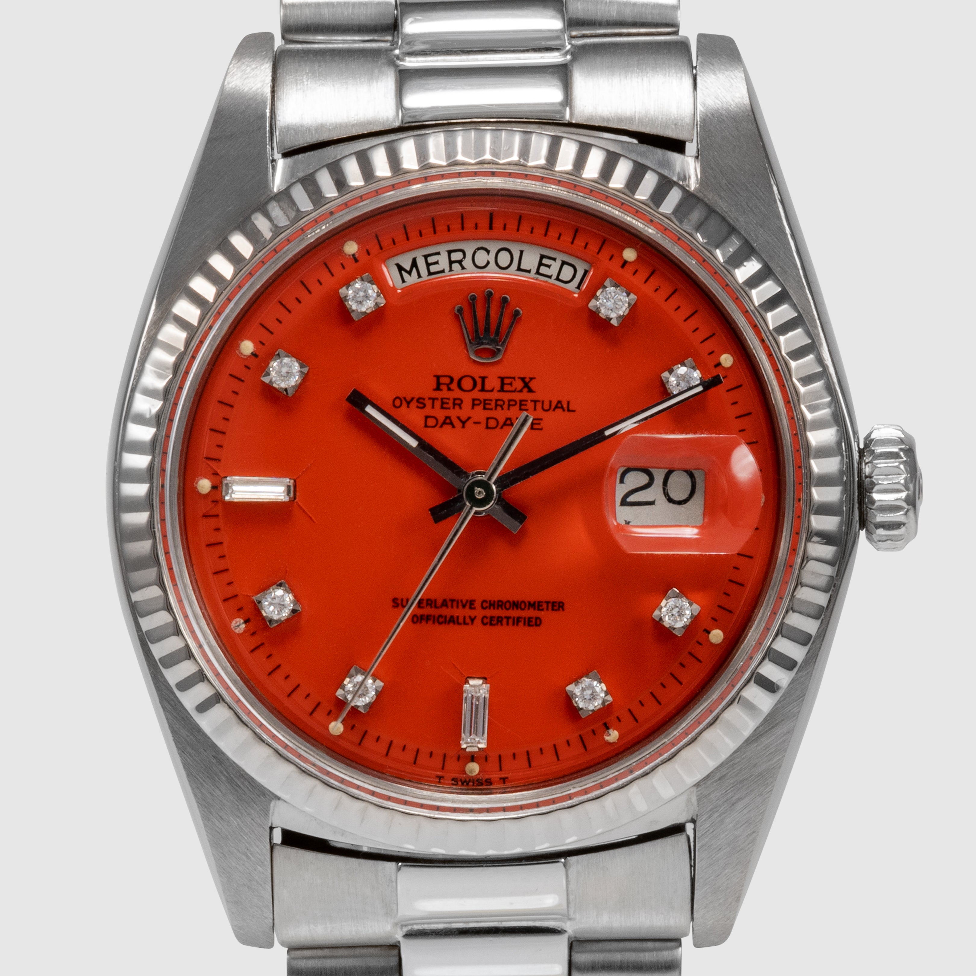 1973 Rolex Day Date Sunset Red Stella Diamond Dial Ref. 1803