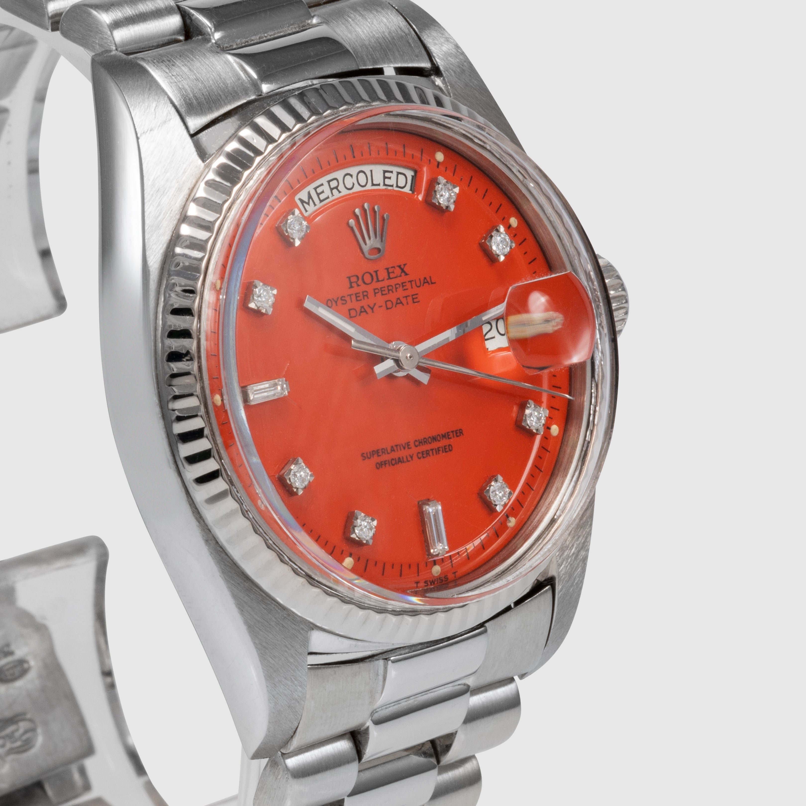 1973 Rolex Day Date Sunset Red Stella Diamond Dial Ref. 1803