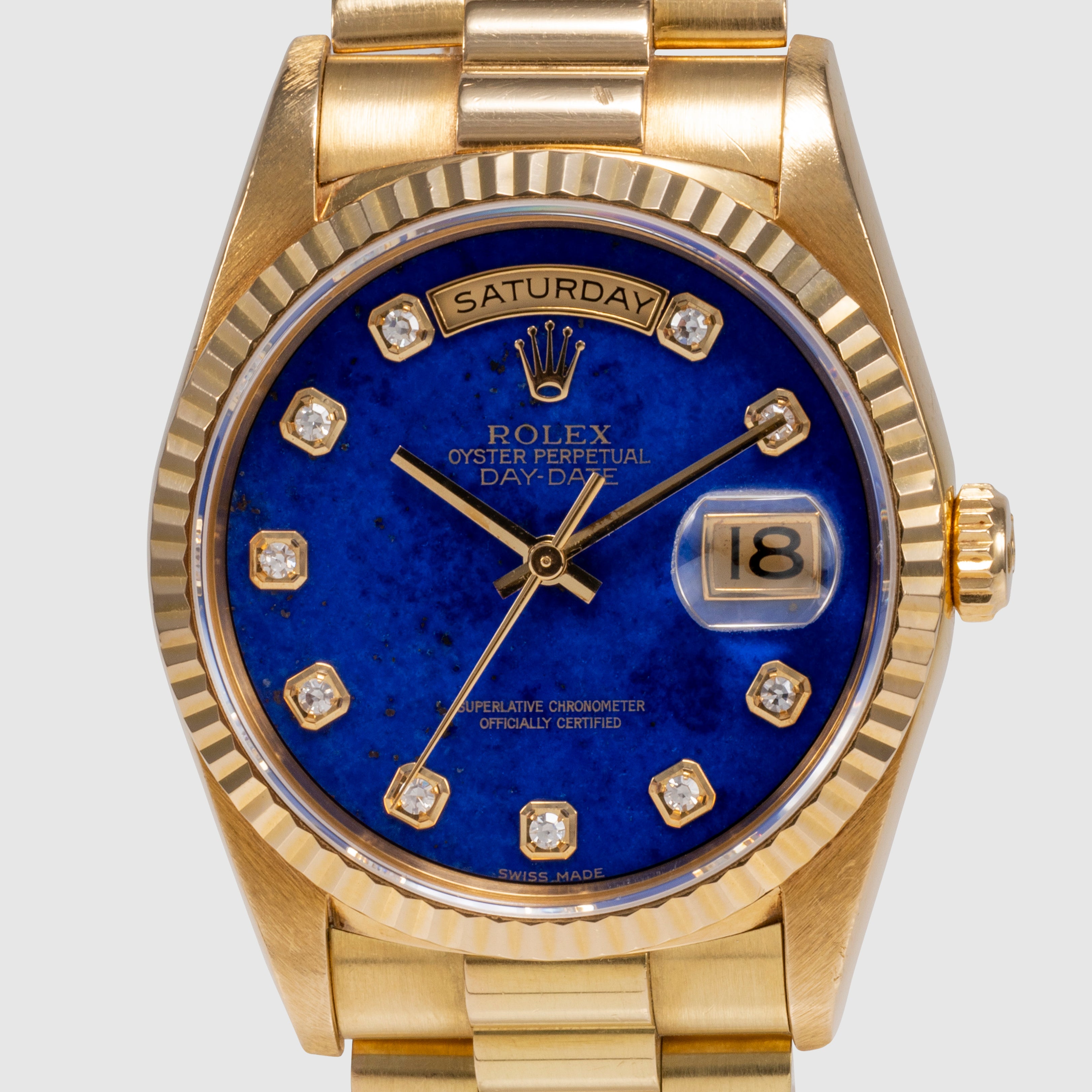 1995 Rolex Day Date Lapis Diamond Dial Ref. 18238